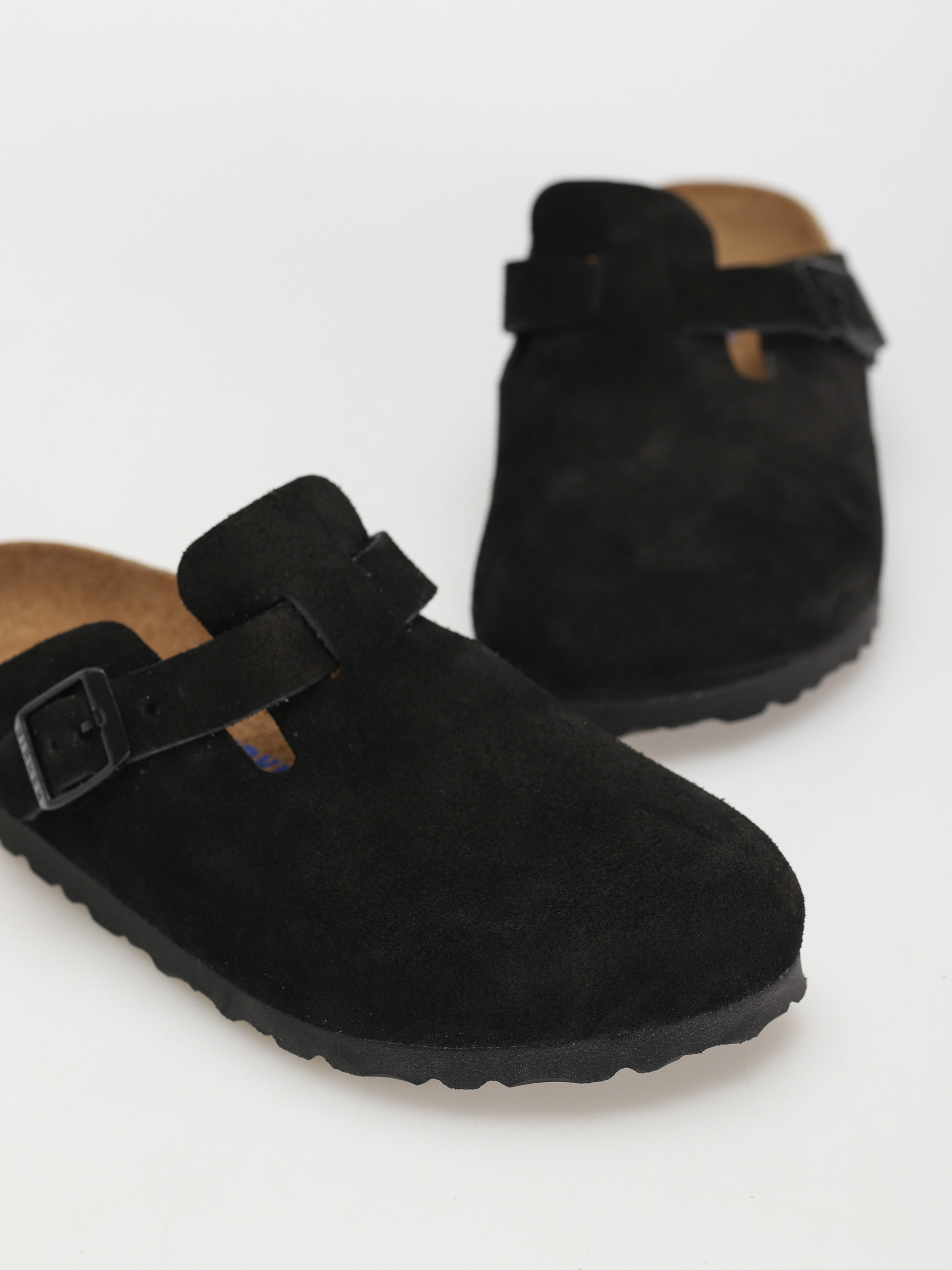 Шльопанці Birkenstock Boston SFB Suede Narrow Wmn (black)