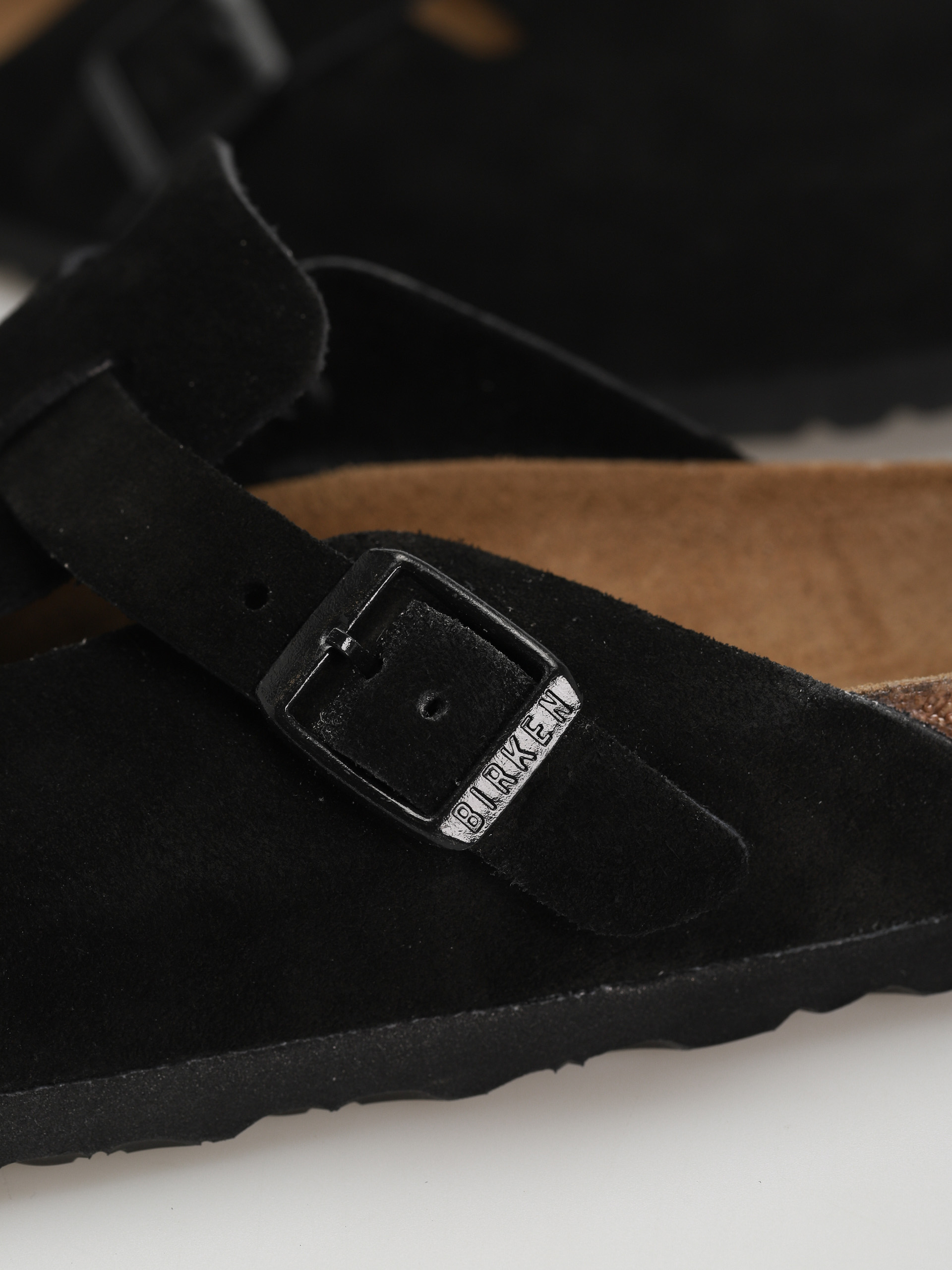 Шльопанці Birkenstock Boston SFB Suede Narrow Wmn (black)