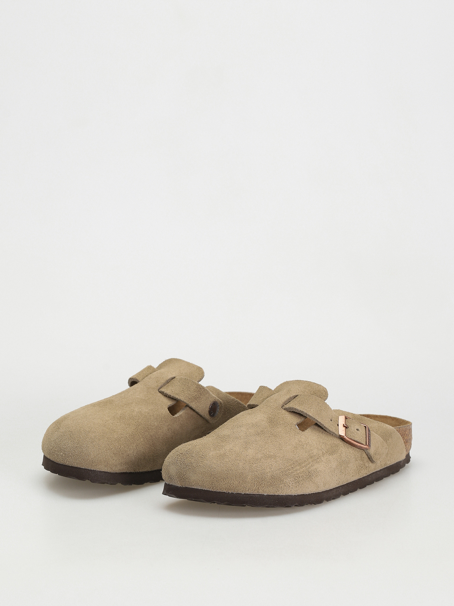 Шльопанці Birkenstock Boston Soft Footbed Suede Leather Narrow (taupe)