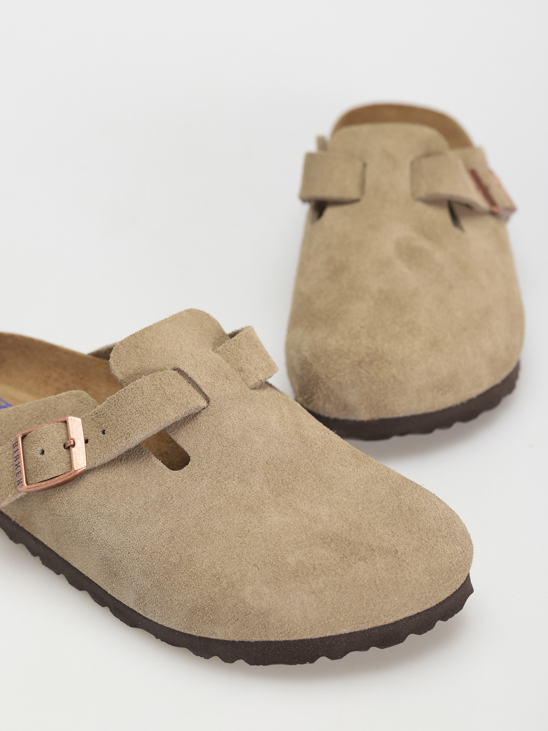 Шльопанці Birkenstock Boston Suede Narrow Wmn (taupe)