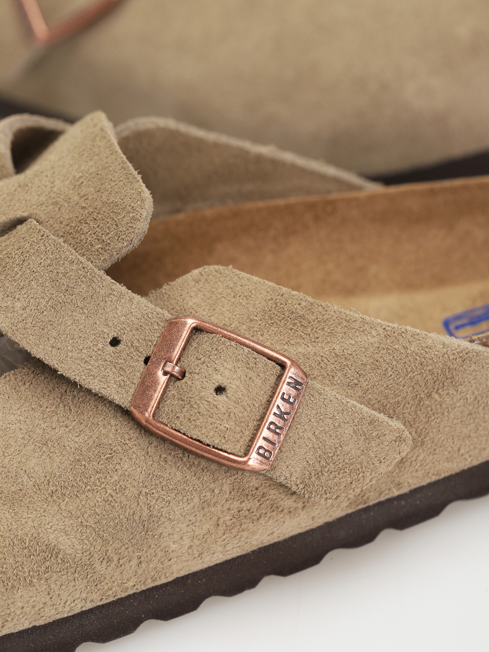Шльопанці Birkenstock Boston Soft Footbed Suede Leather Narrow (taupe)