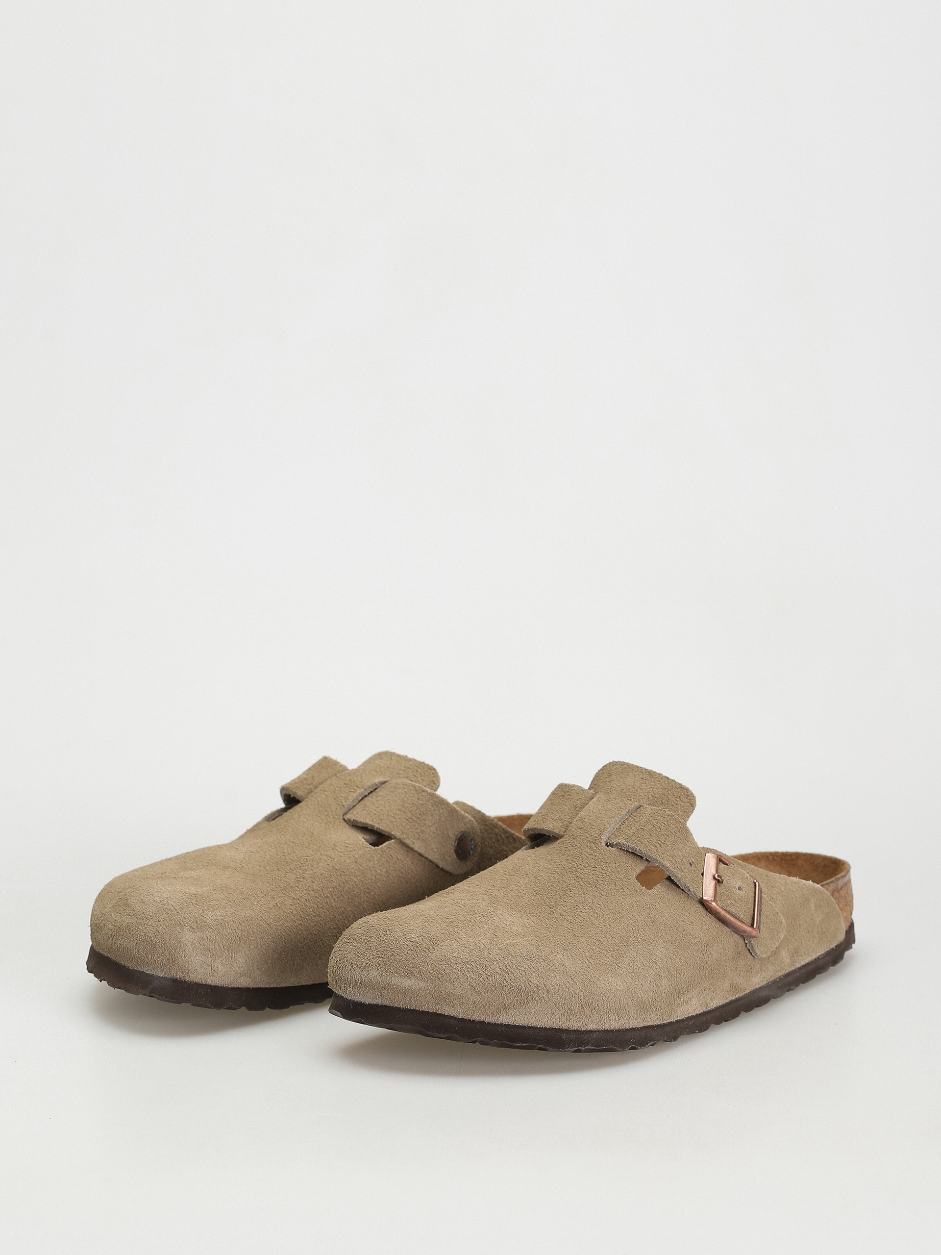 Шльопанці Birkenstock Boston Suede Regular - коричневий (taupe)