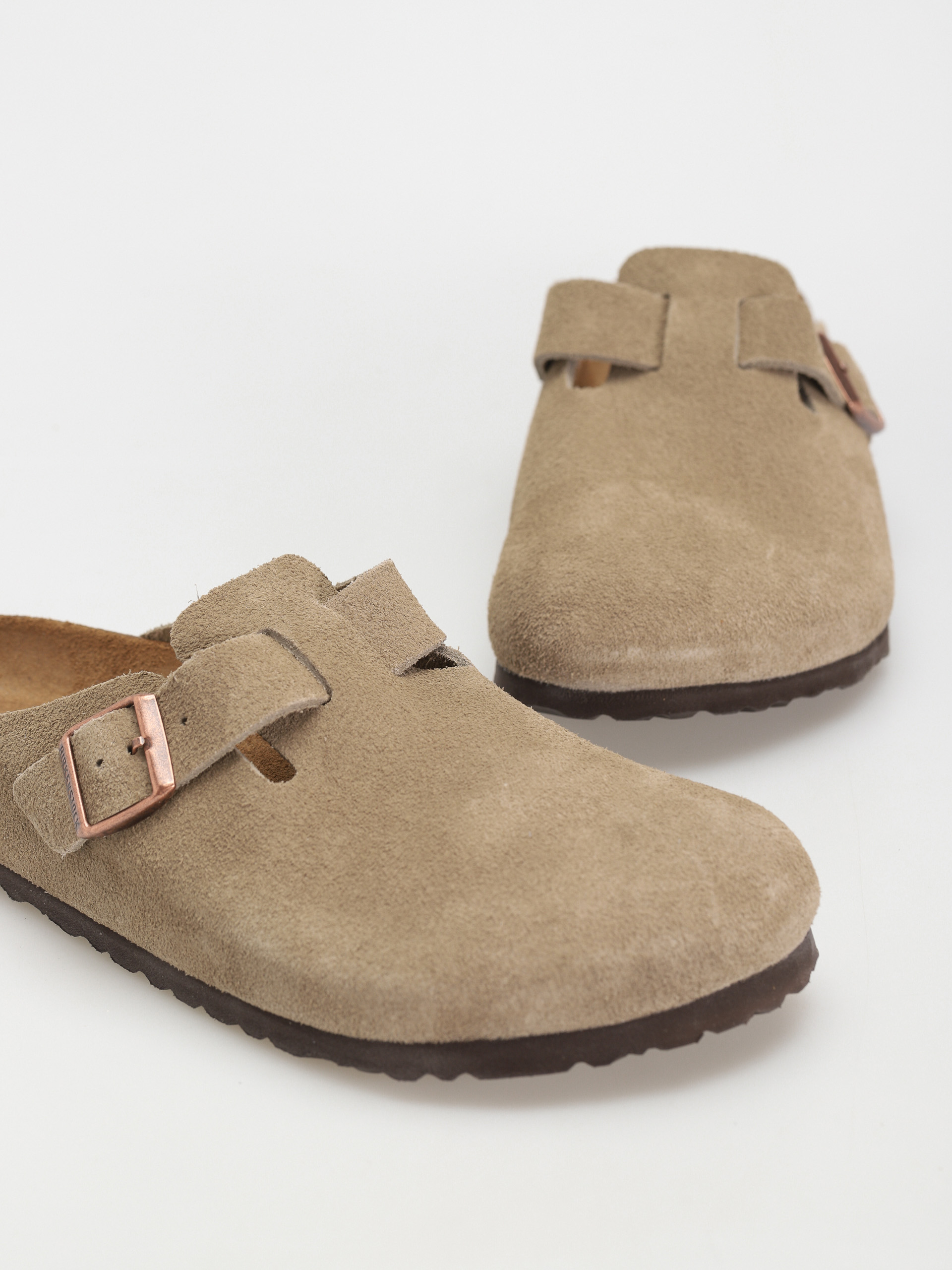 Шльопанці Birkenstock Boston Suede Regular (taupe)