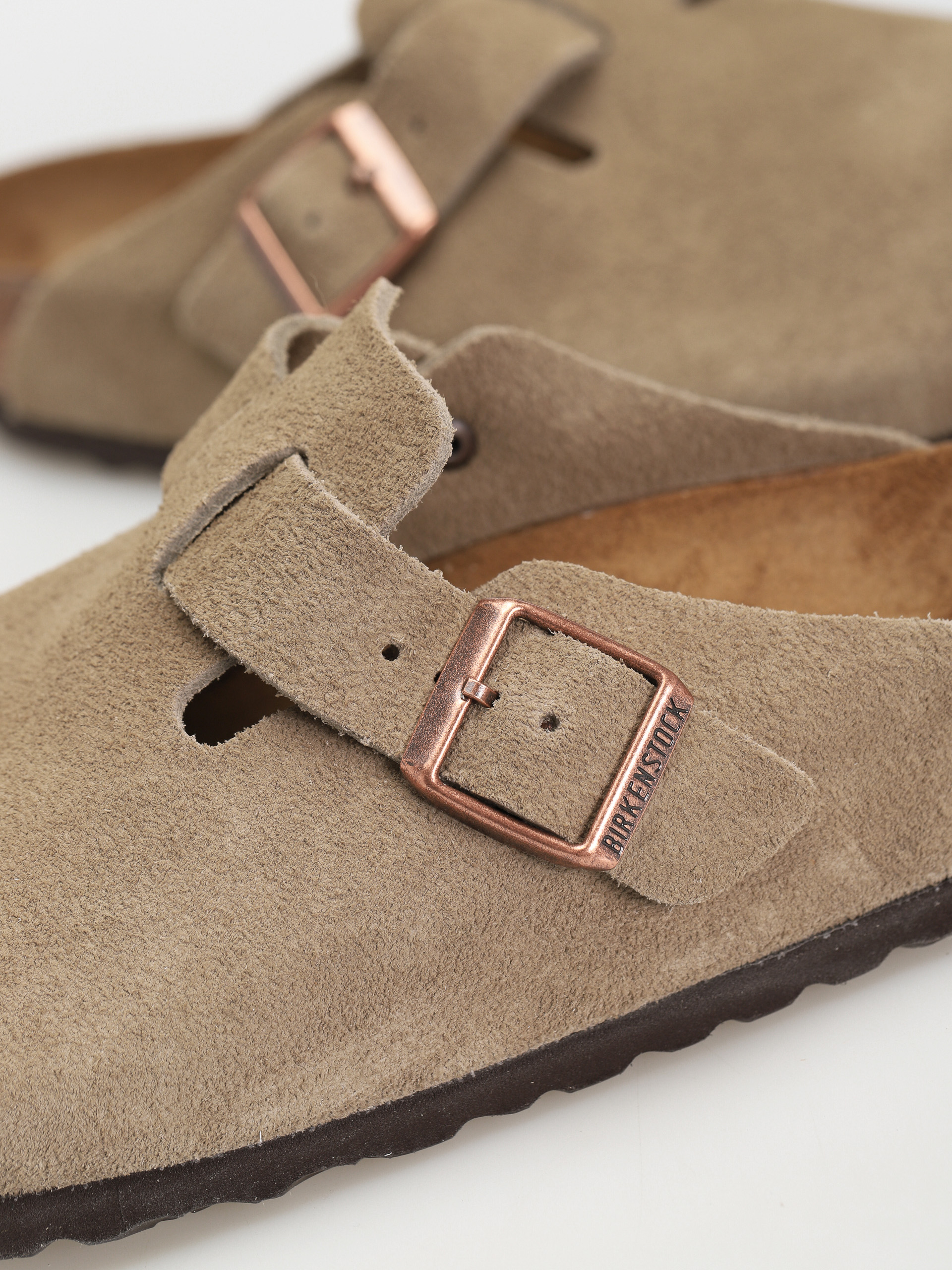 Шльопанці Birkenstock Boston Suede Regular (taupe)