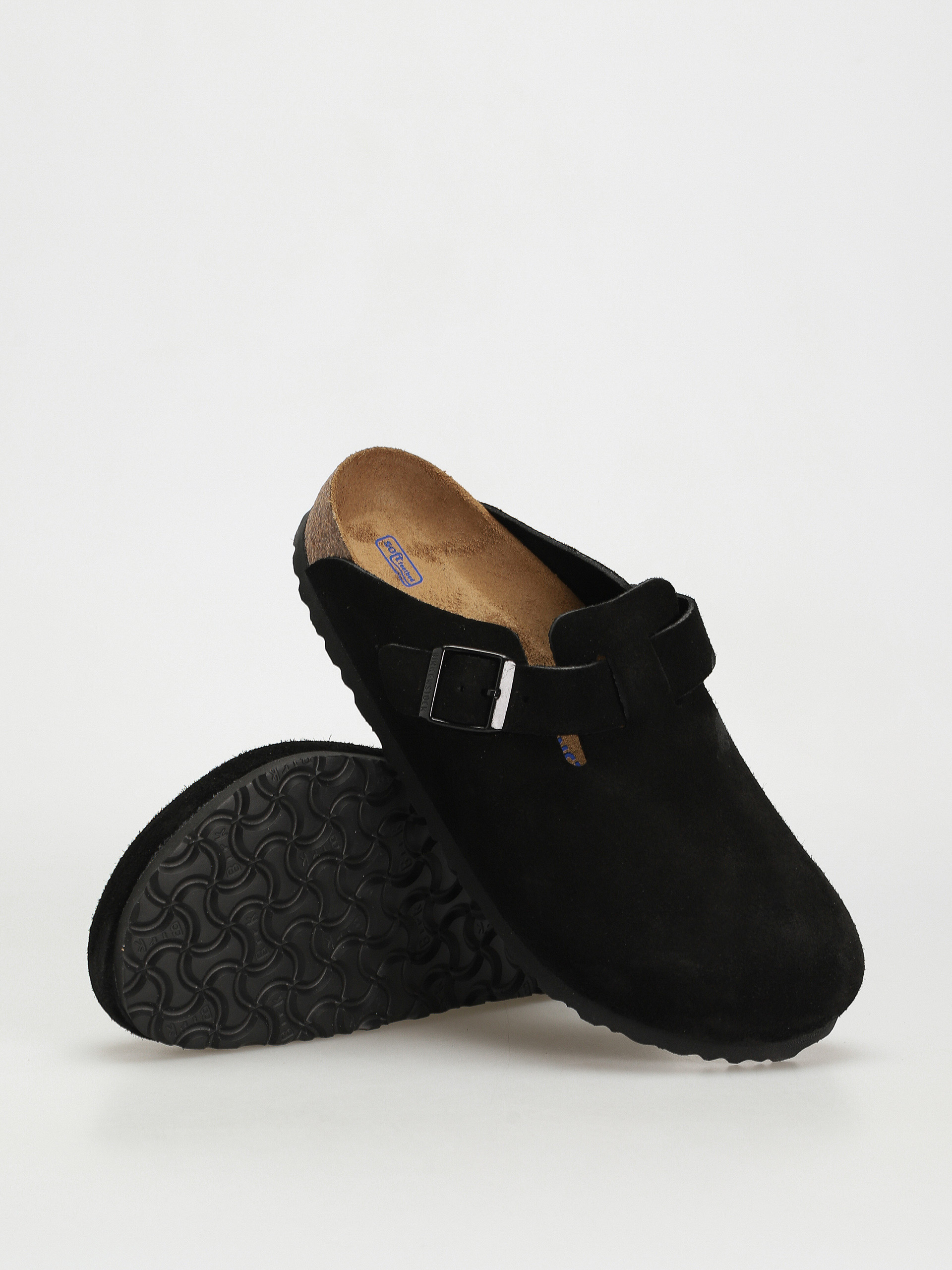 Шльопанці Birkenstock Boston SFB Suede Regular (black)