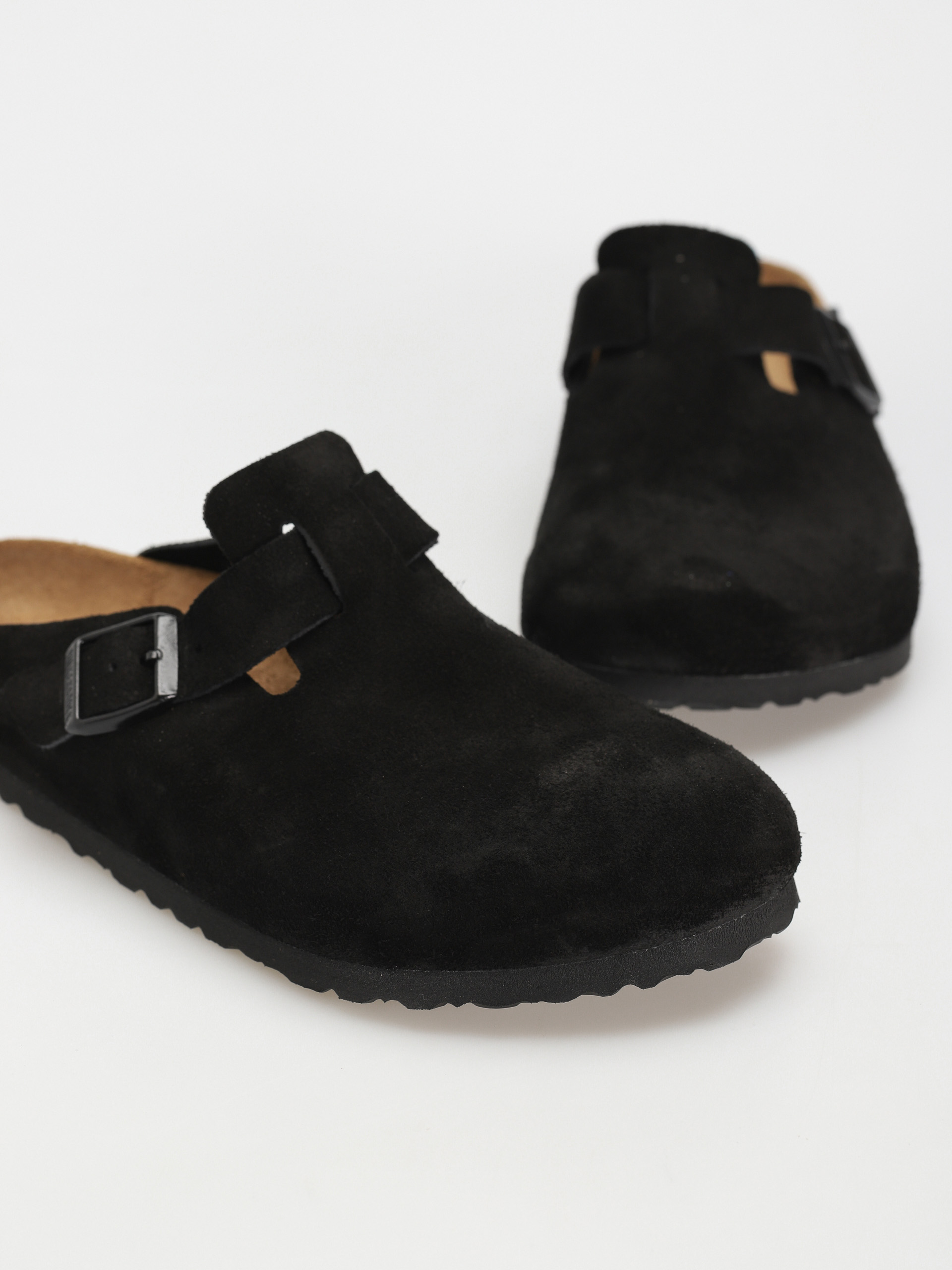 Шльопанці Birkenstock Boston SFB Suede Regular (black)