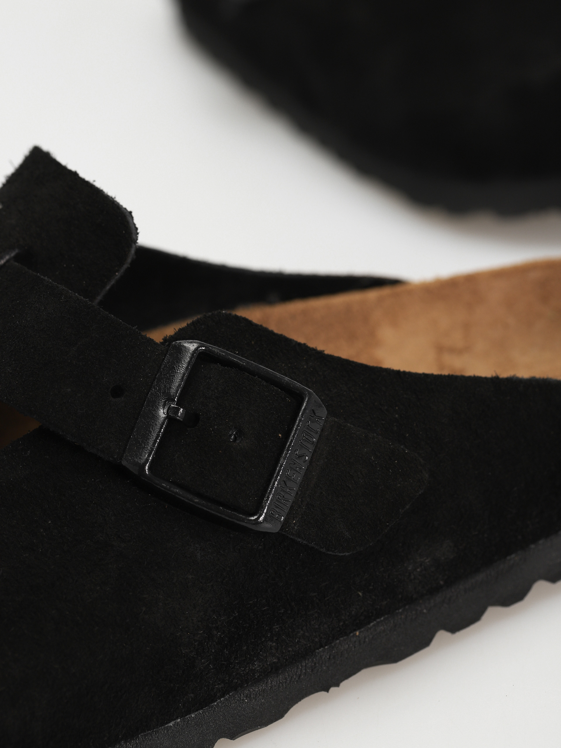 Шльопанці Birkenstock Boston SFB Suede Regular (black)