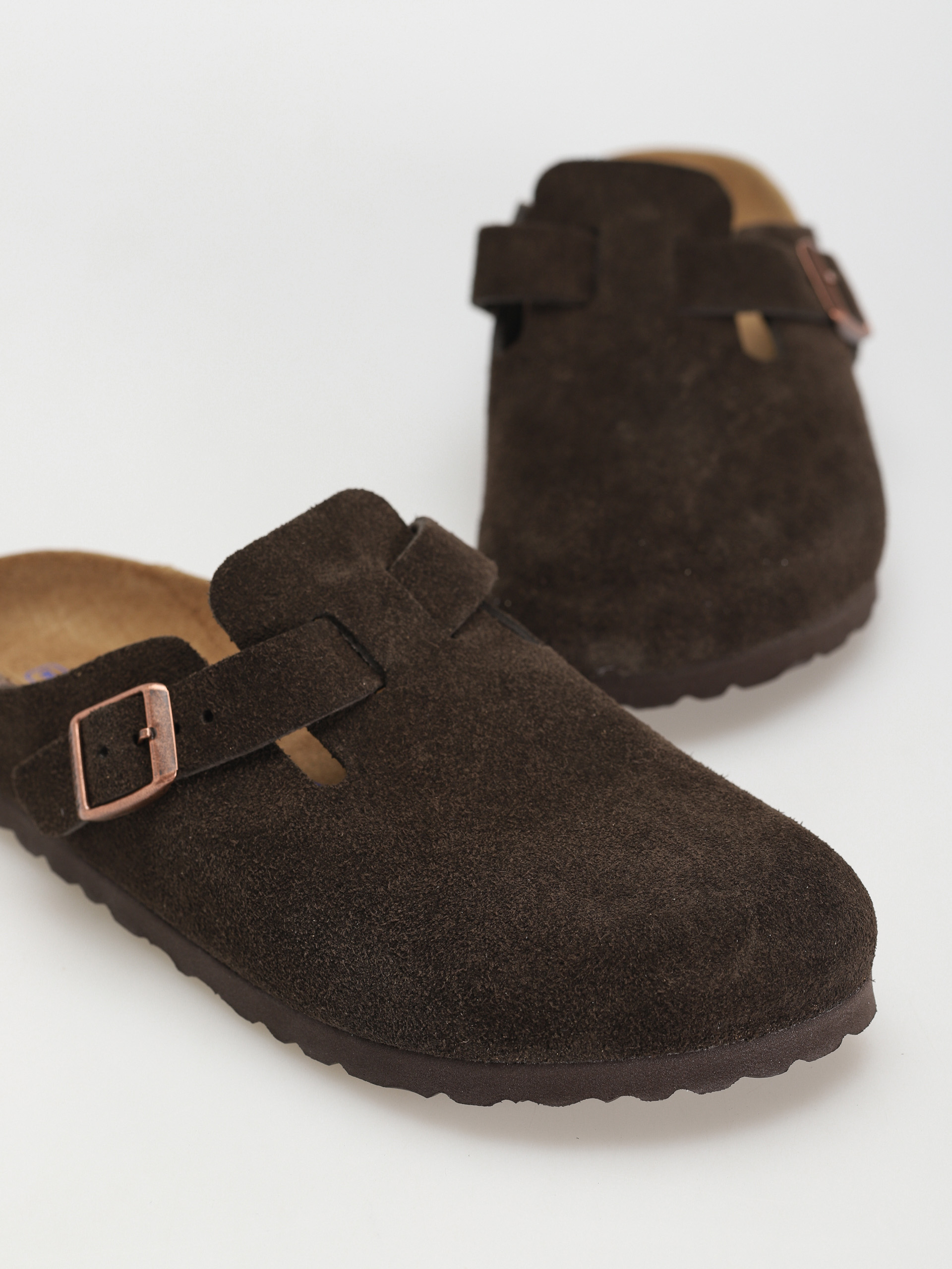 Шльопанці Birkenstock Boston Suede Narrow Wmn (mocha)