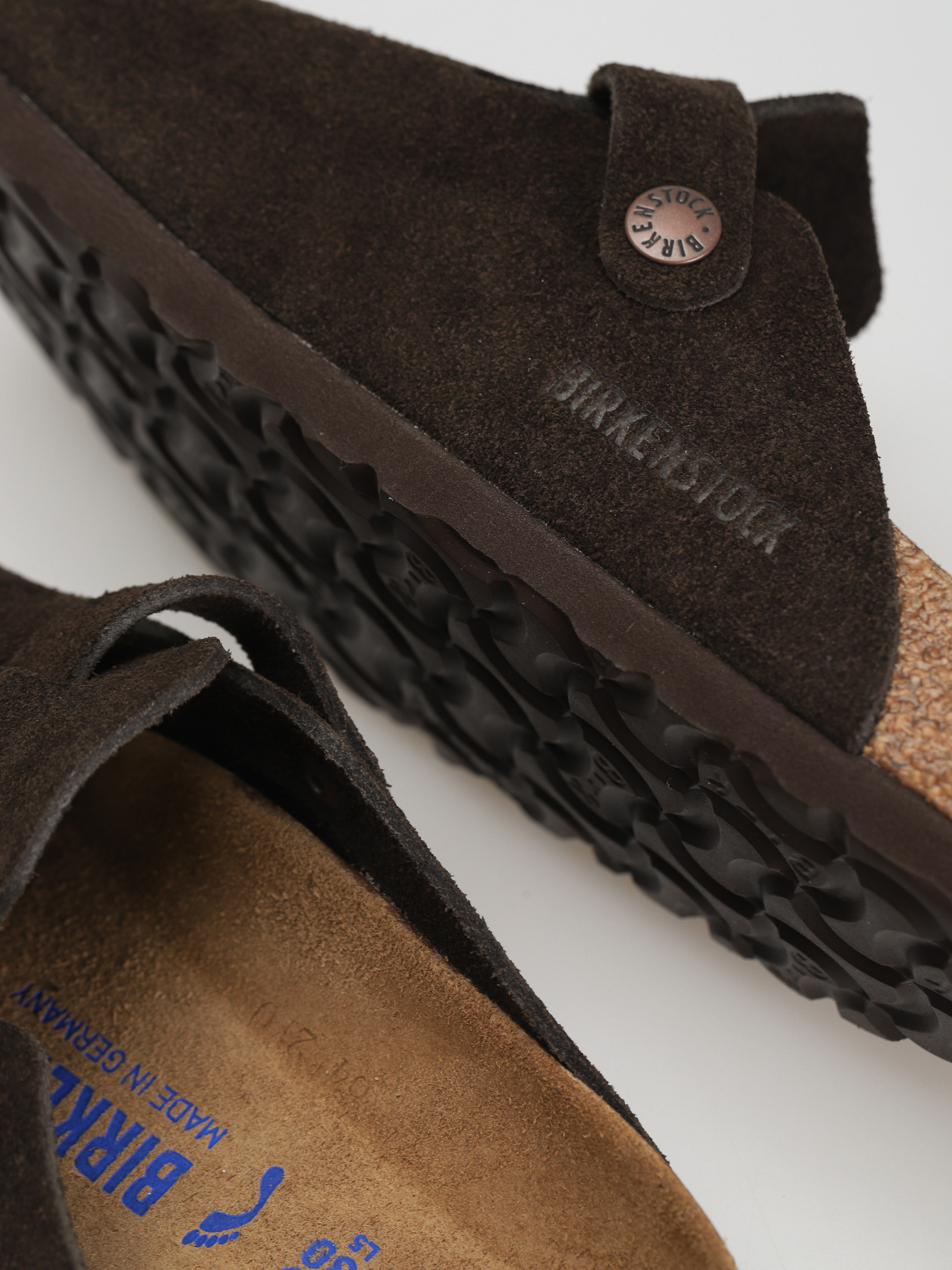 Шльопанці Birkenstock Boston Suede Narrow Wmn (mocha)