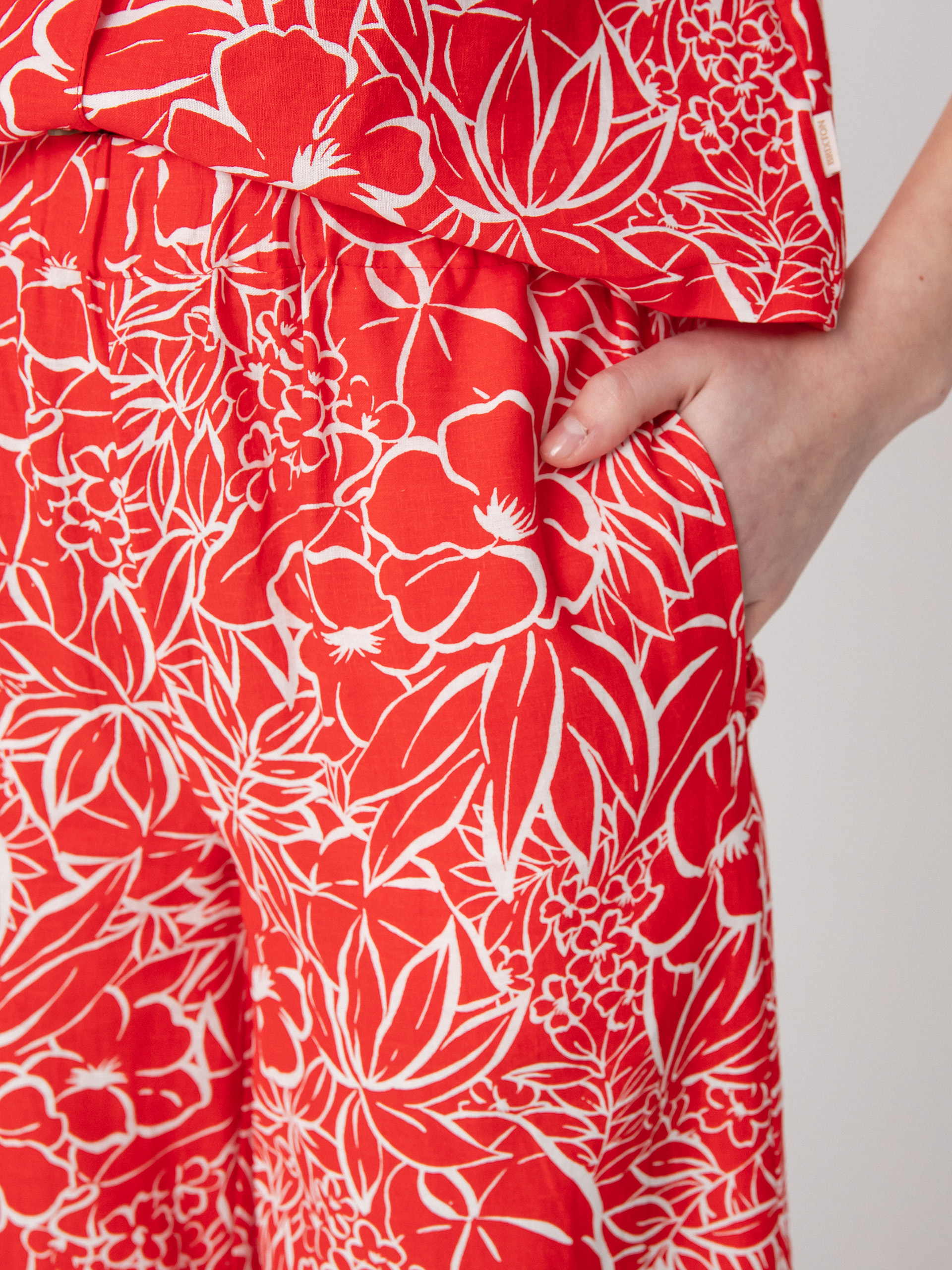 Штани Brixton Indo Linen Wide Leg Wmn (aloha red)