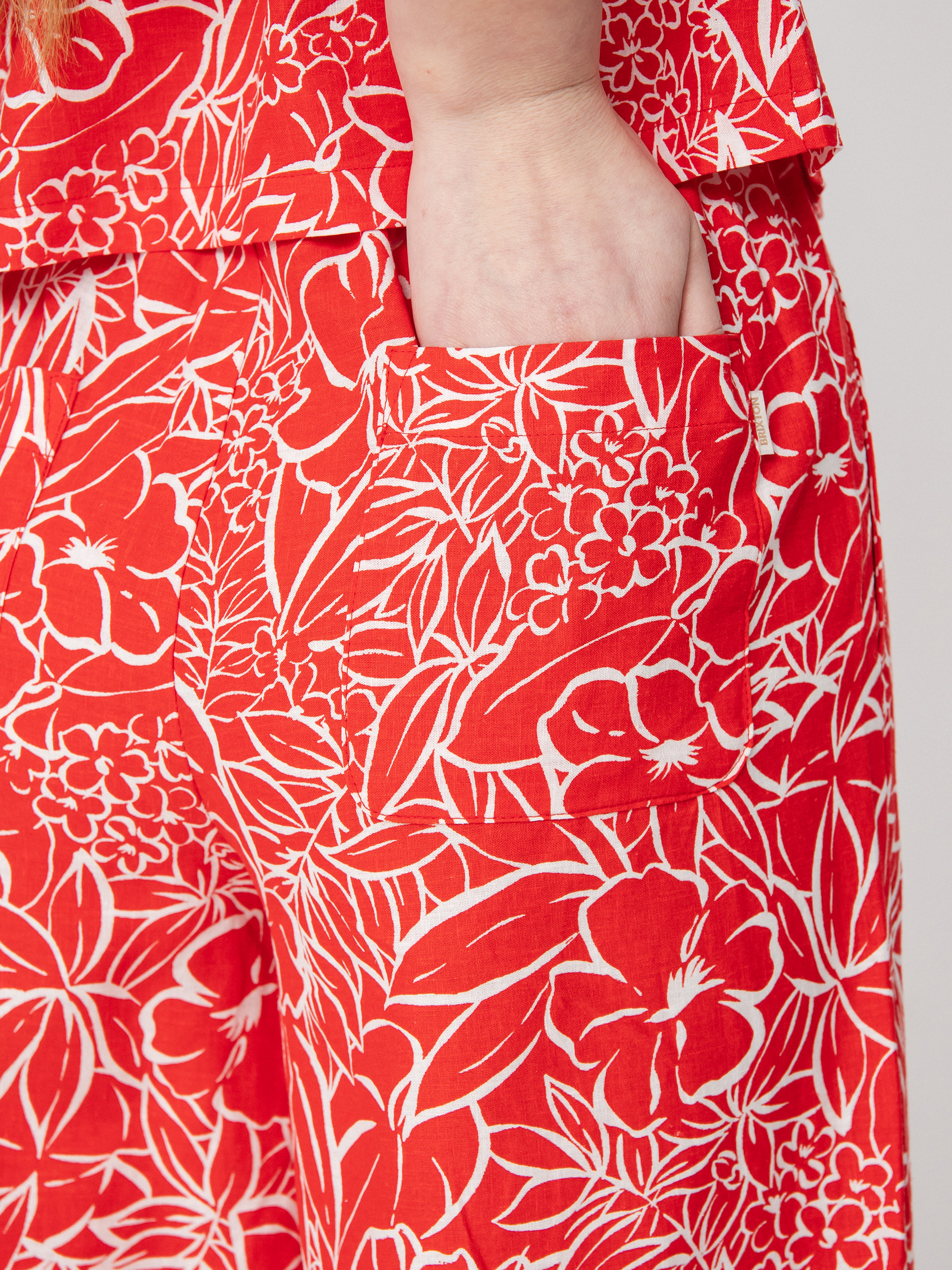 Штани Brixton Indo Linen Wide Leg Wmn (aloha red)