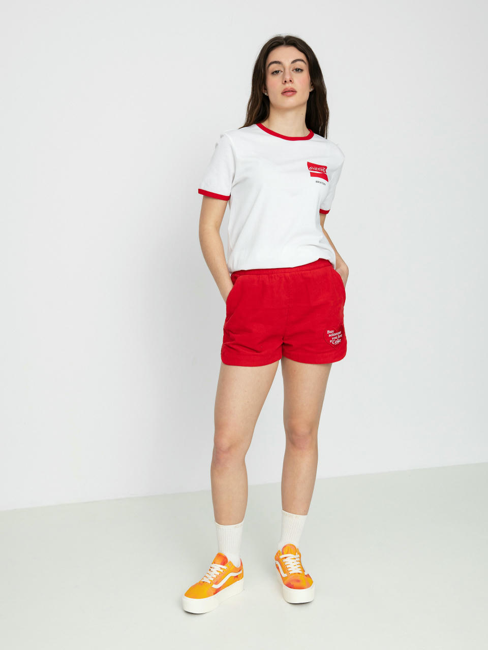 Футболка Brixton Coca-Cola Good Day Ringer Wmn (white)