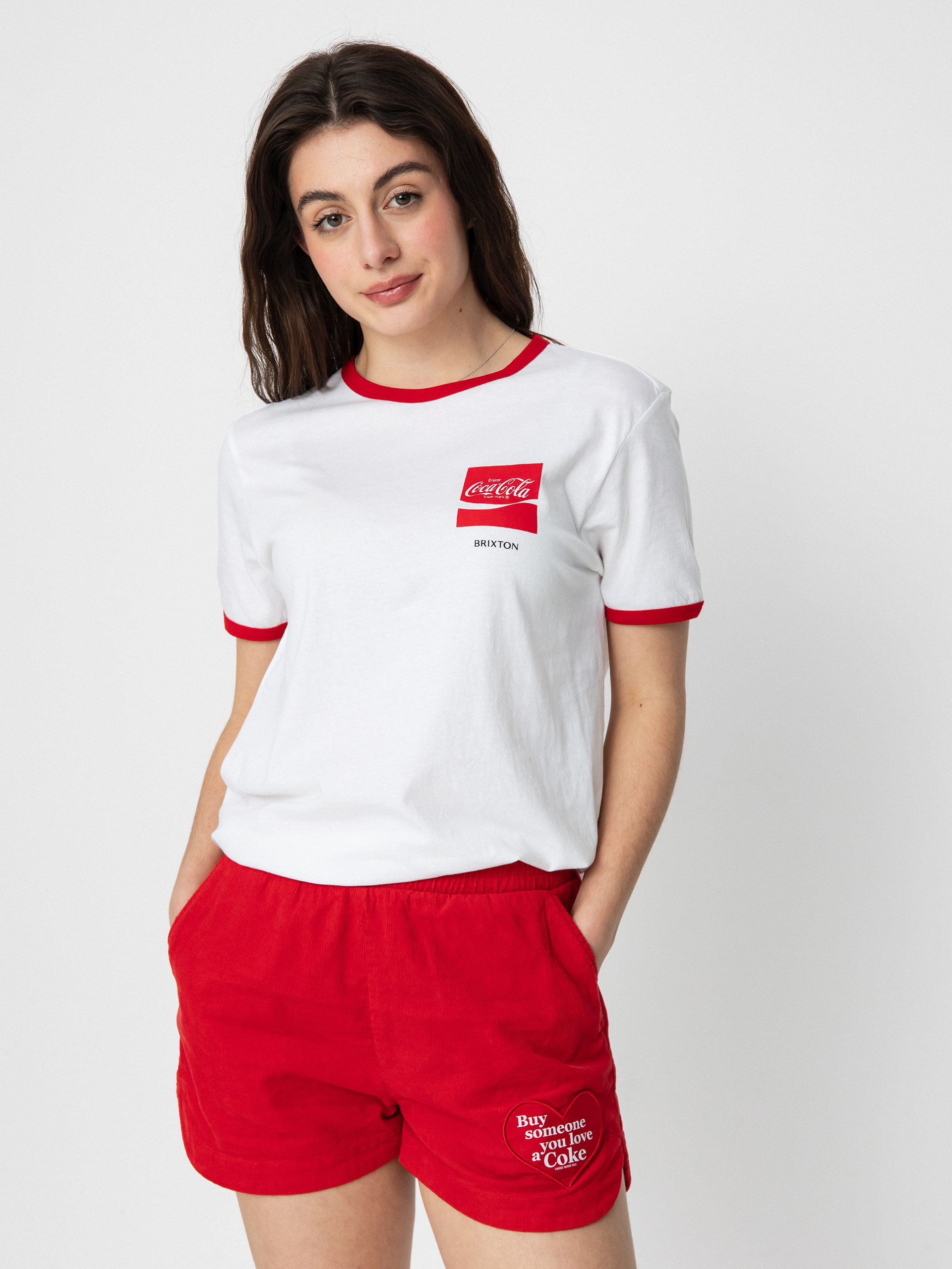 Футболка Brixton Coca-Cola Good Day Ringer Wmn (white)