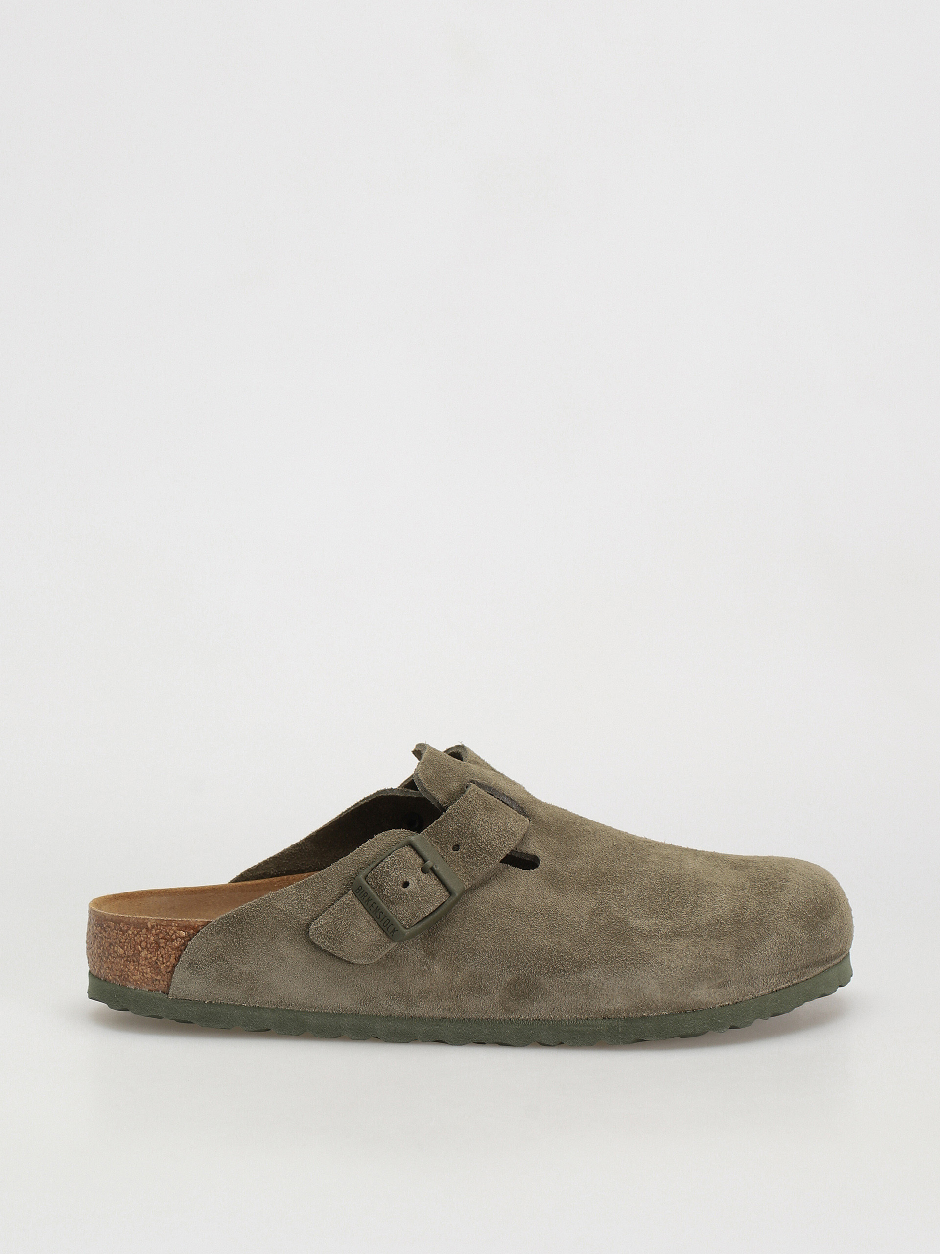 Шльопанці Birkenstock Boston Suede Leather Narrow Wmn - зелений