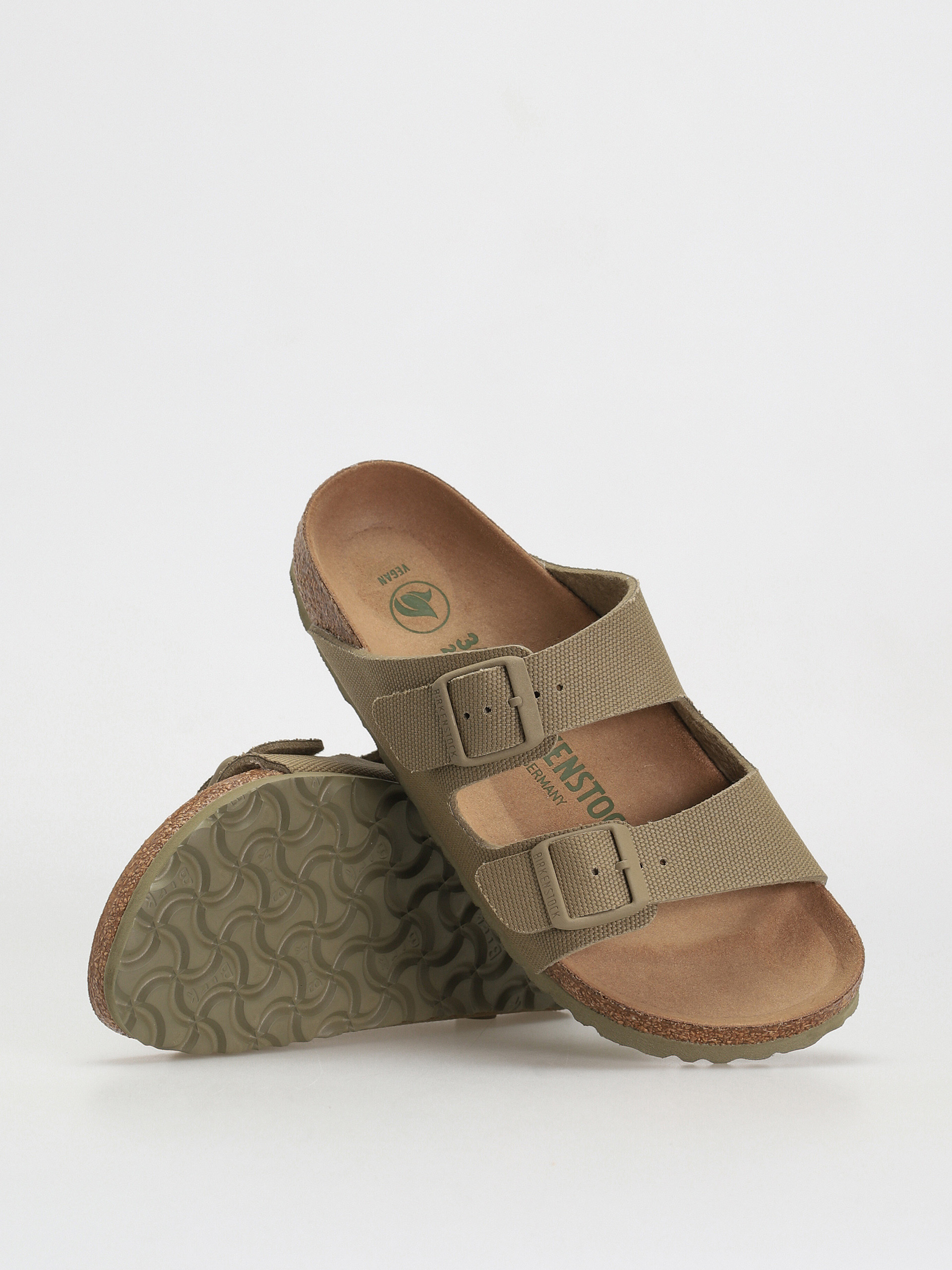 Шльопанці Birkenstock Arizona Canvas Vegan Narrow Wmn (faded khaki)