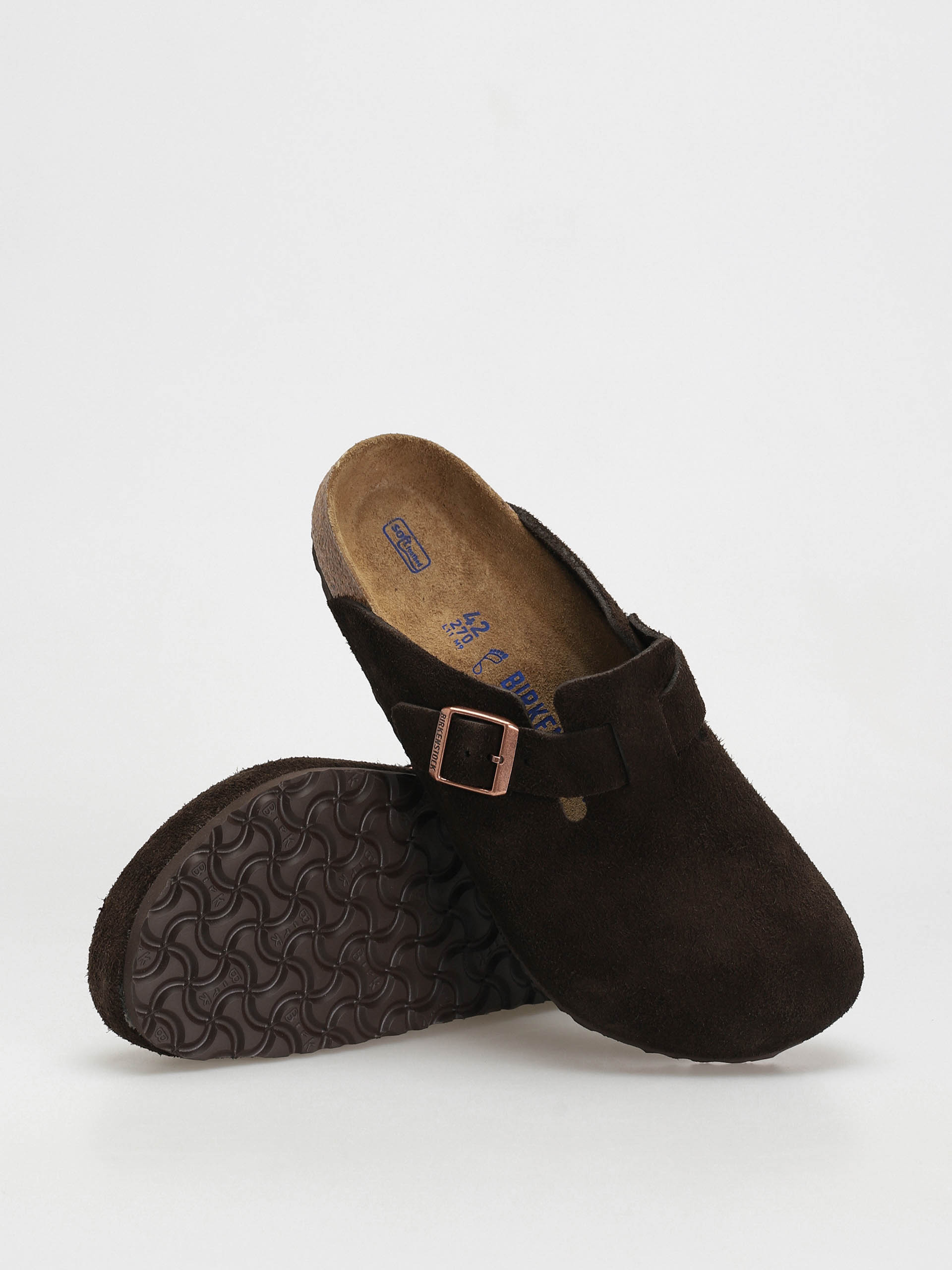 Шльопанці Birkenstock Boston Suede Regular (mocha)