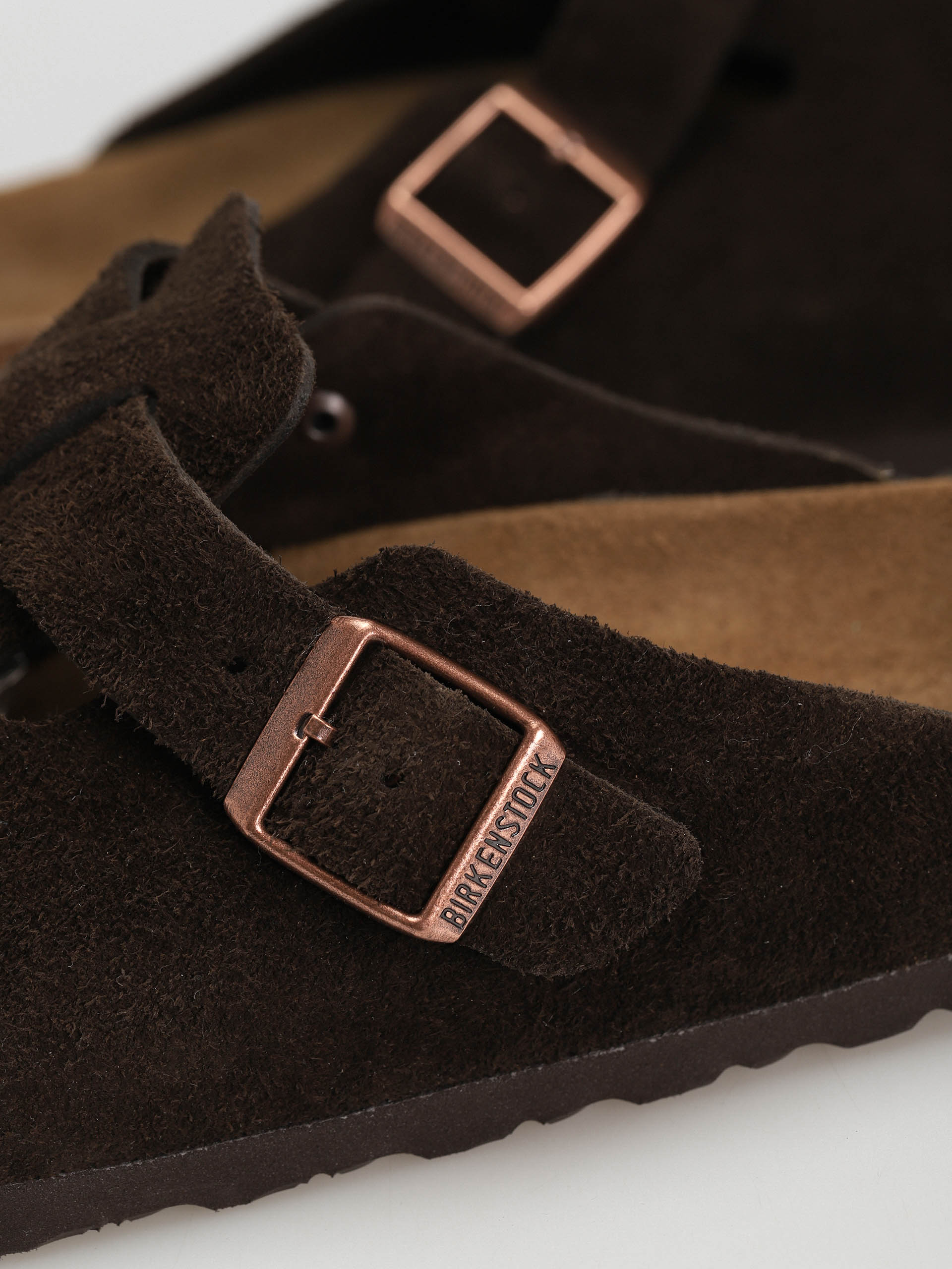 Шльопанці Birkenstock Boston Suede Regular (mocha)