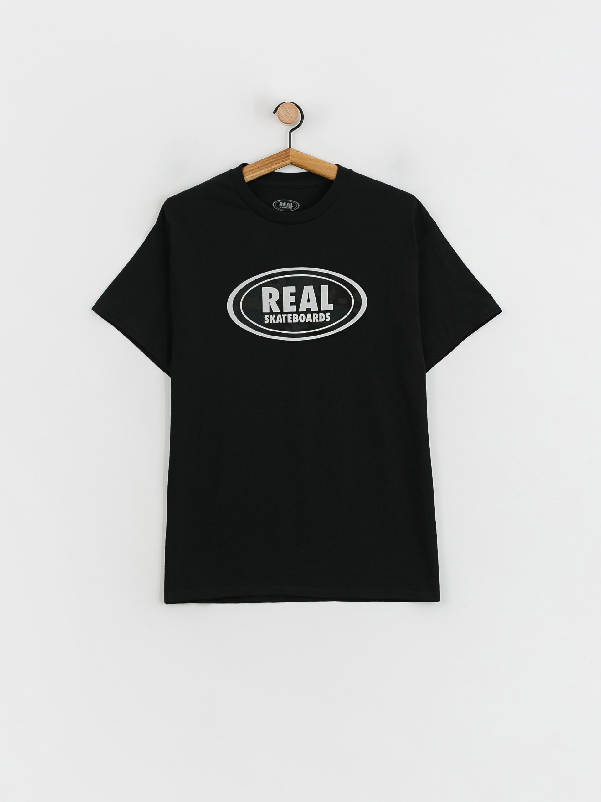 Футболка Real Oval (black w/grey & black print)