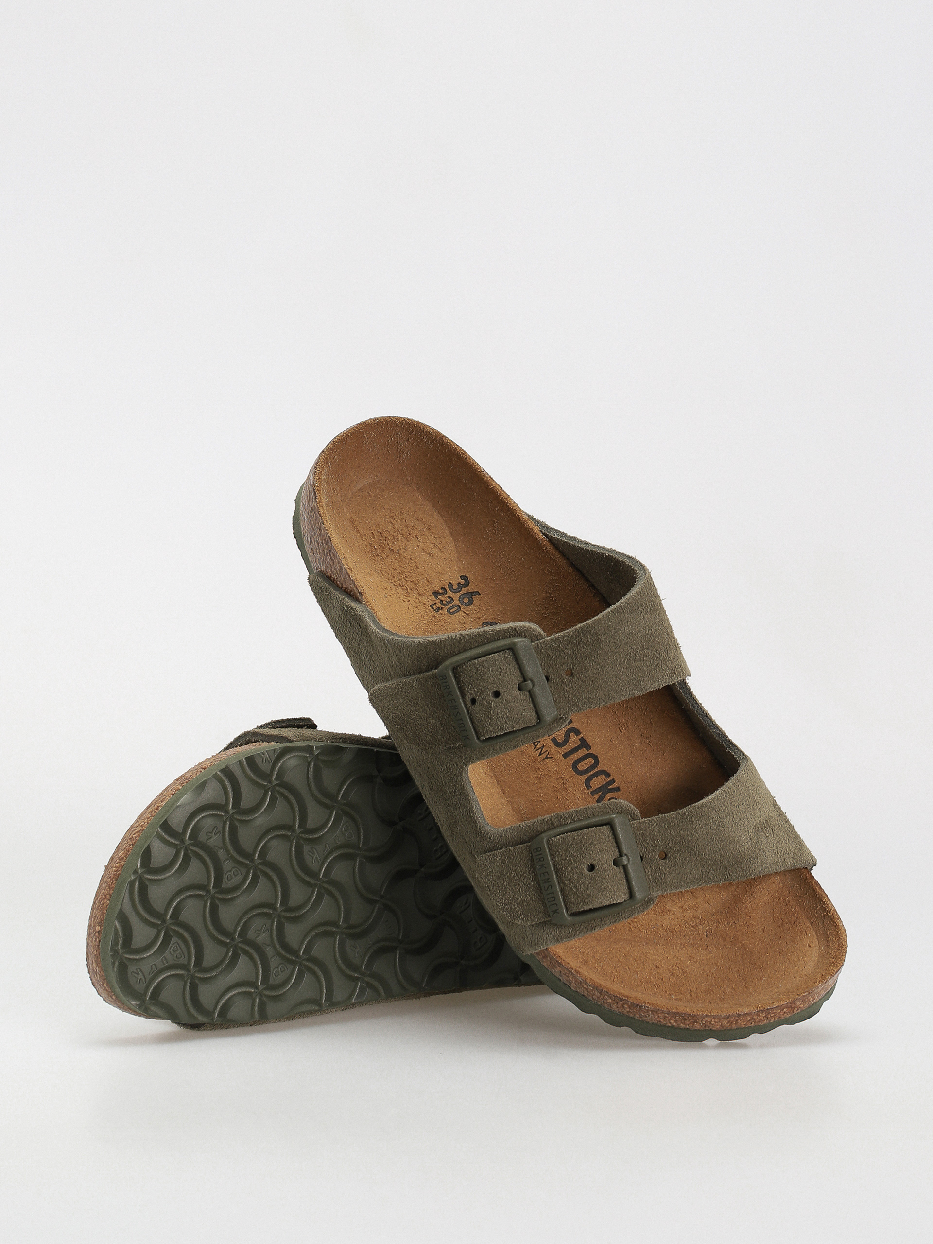 Шльопанці Birkenstock Arizona Suede Leather Narrow Wmn (thyme)