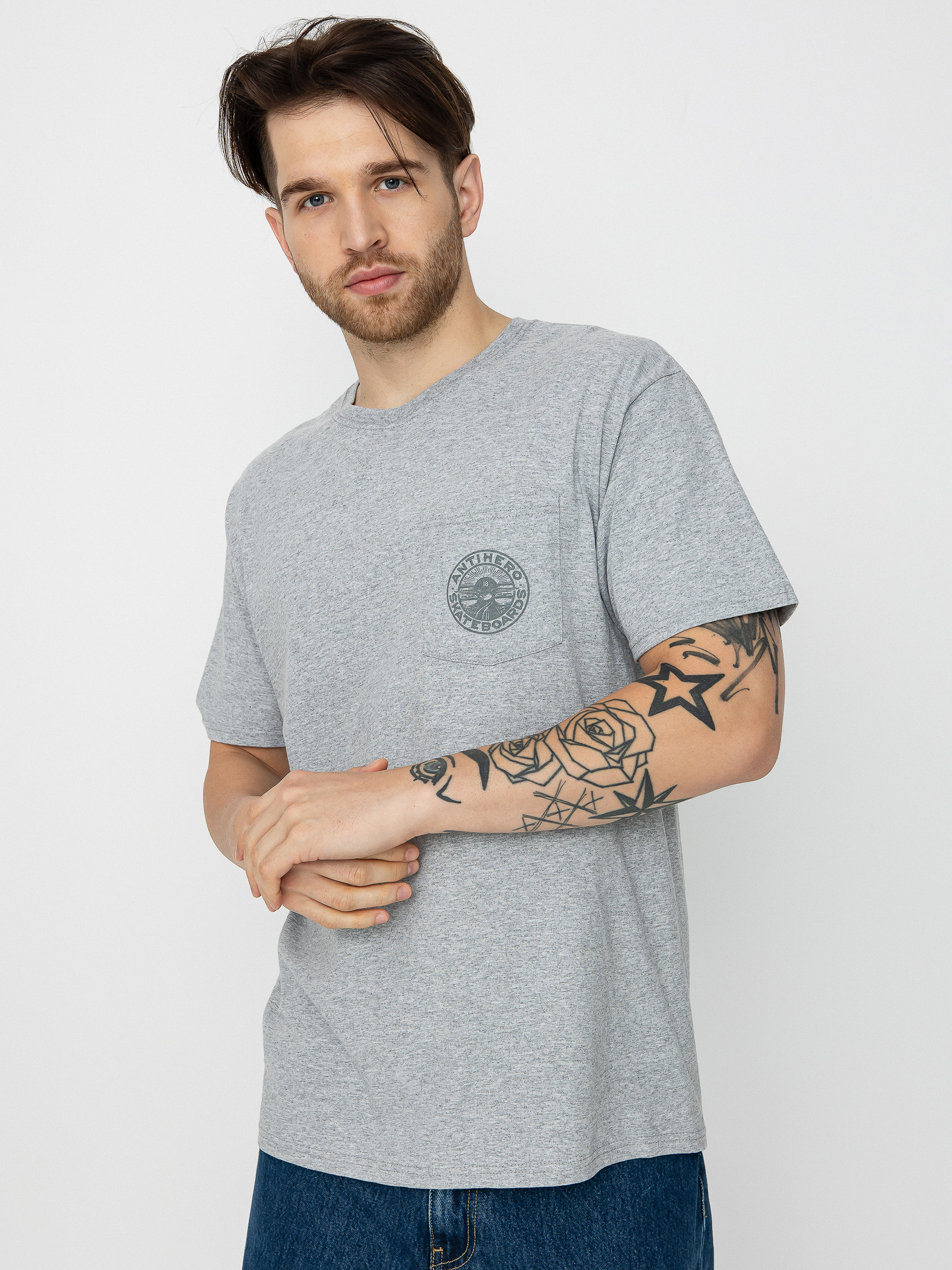 Футболка Antihero Stay Ready Dbl (athletic heather w/grey prints)