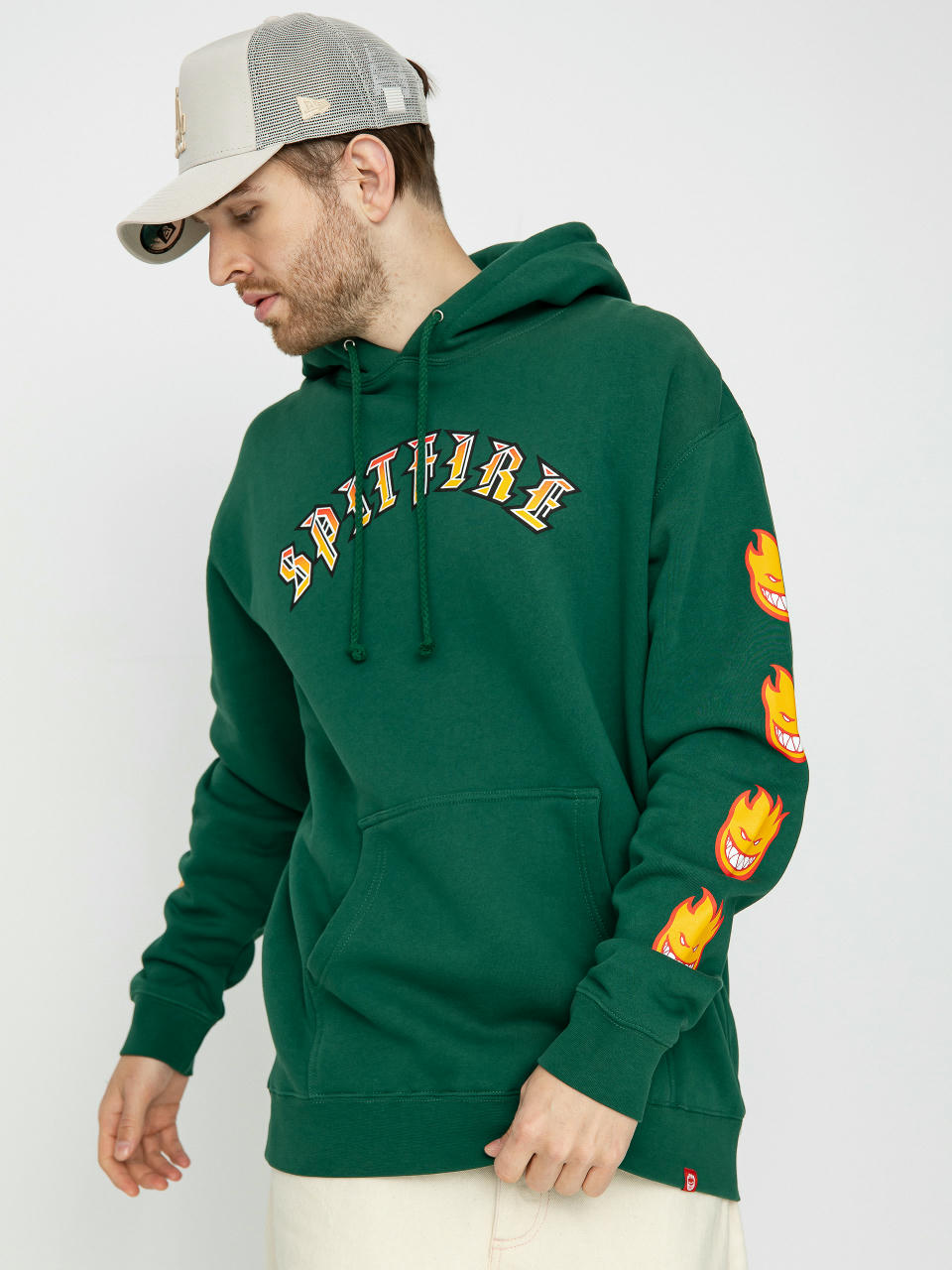 Худі Spitfire Old E Bighead Fill Sleeve HD (dark green w/gold & red prints)