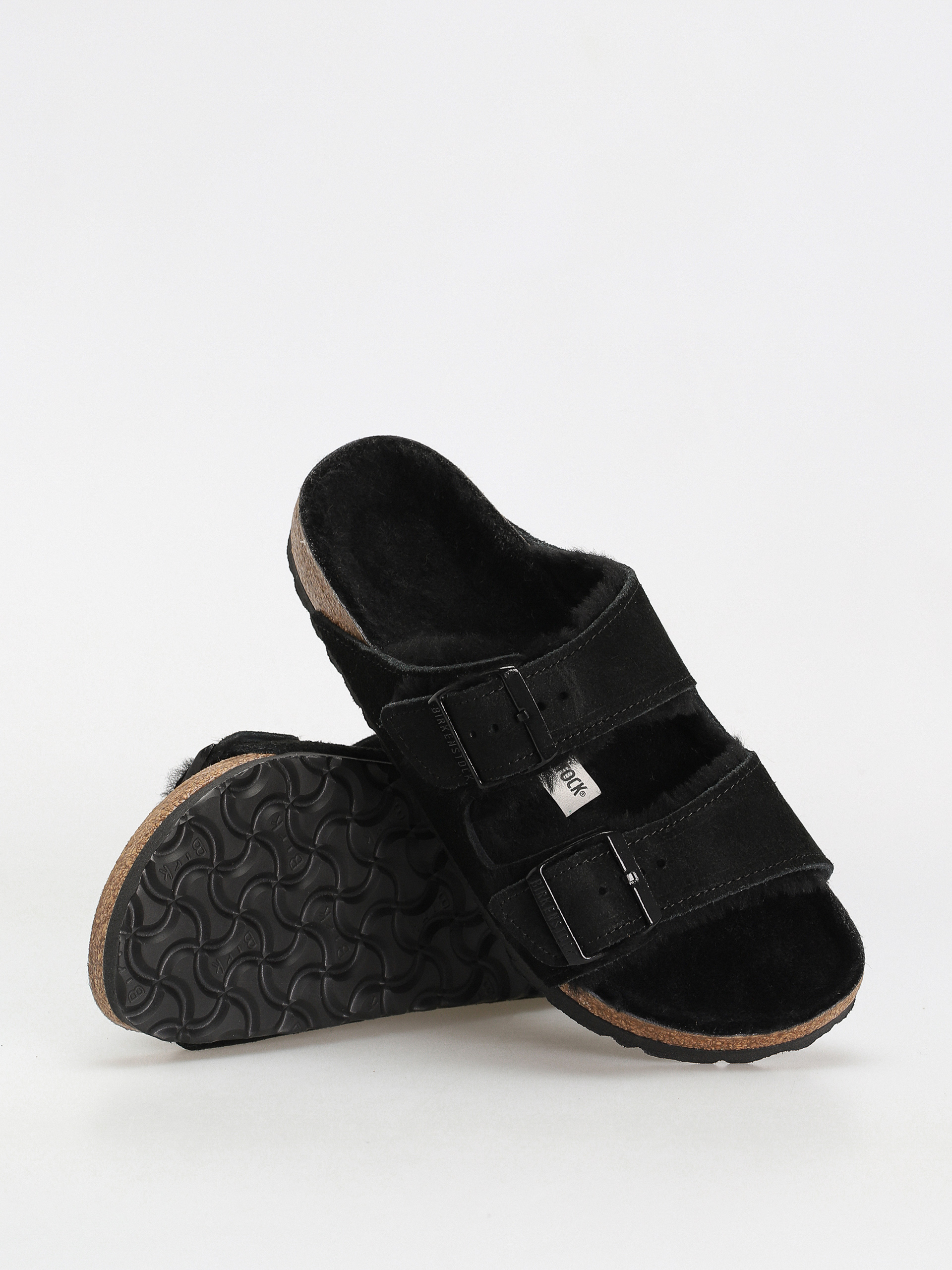 Шльопанці Birkenstock Arizona Suede Leather Narrow Wmn (black)