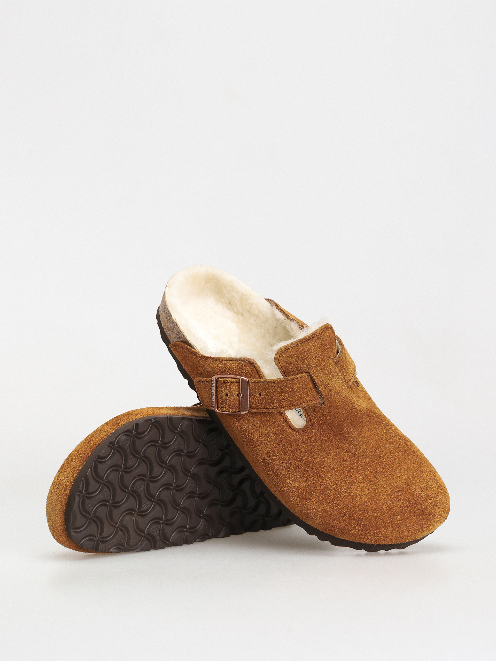Шльопанці Birkenstock Boston Suede Leather Narrow Wmn (mink)