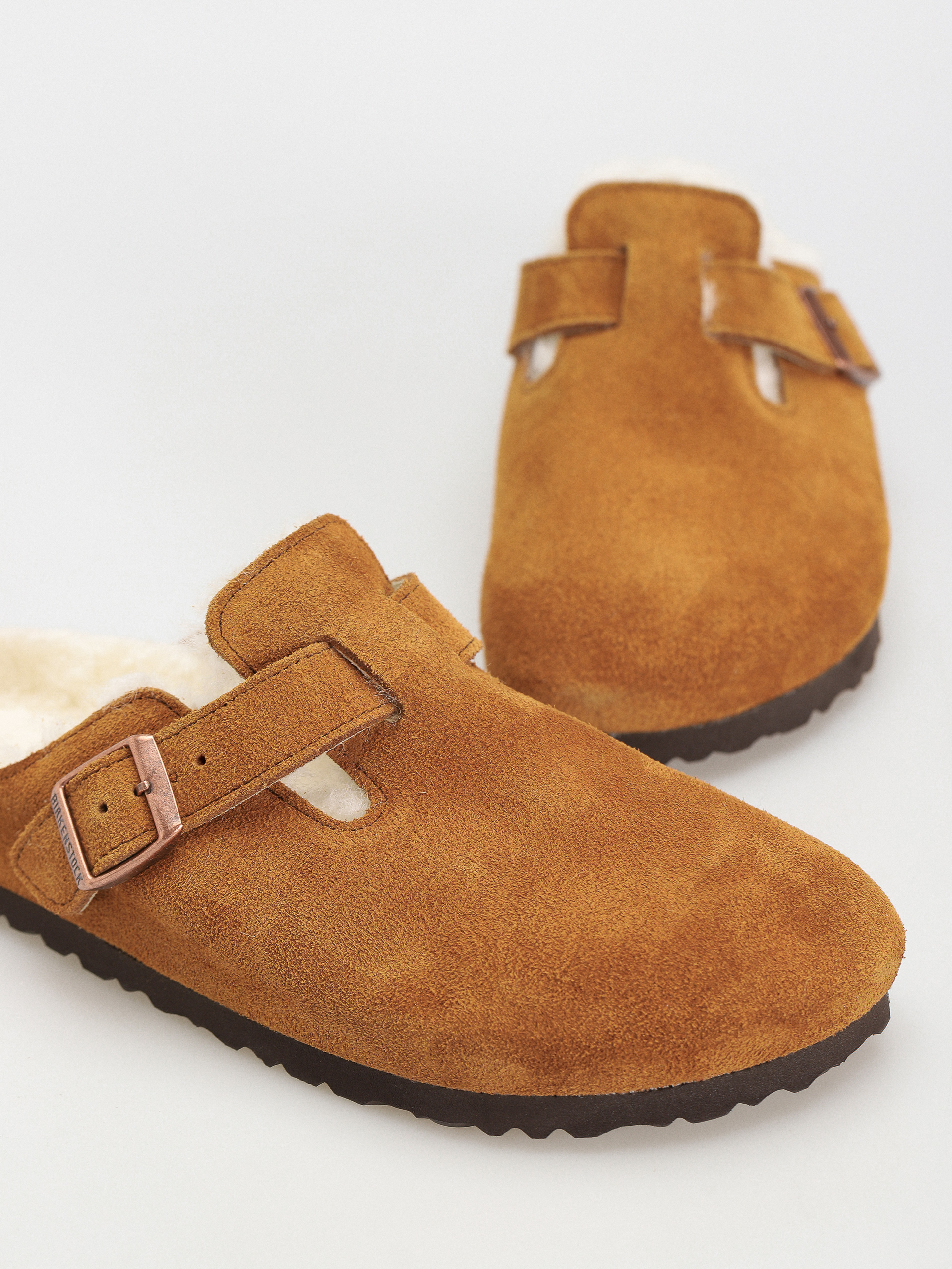 Шльопанці Birkenstock Boston Suede Leather Narrow Wmn (mink)