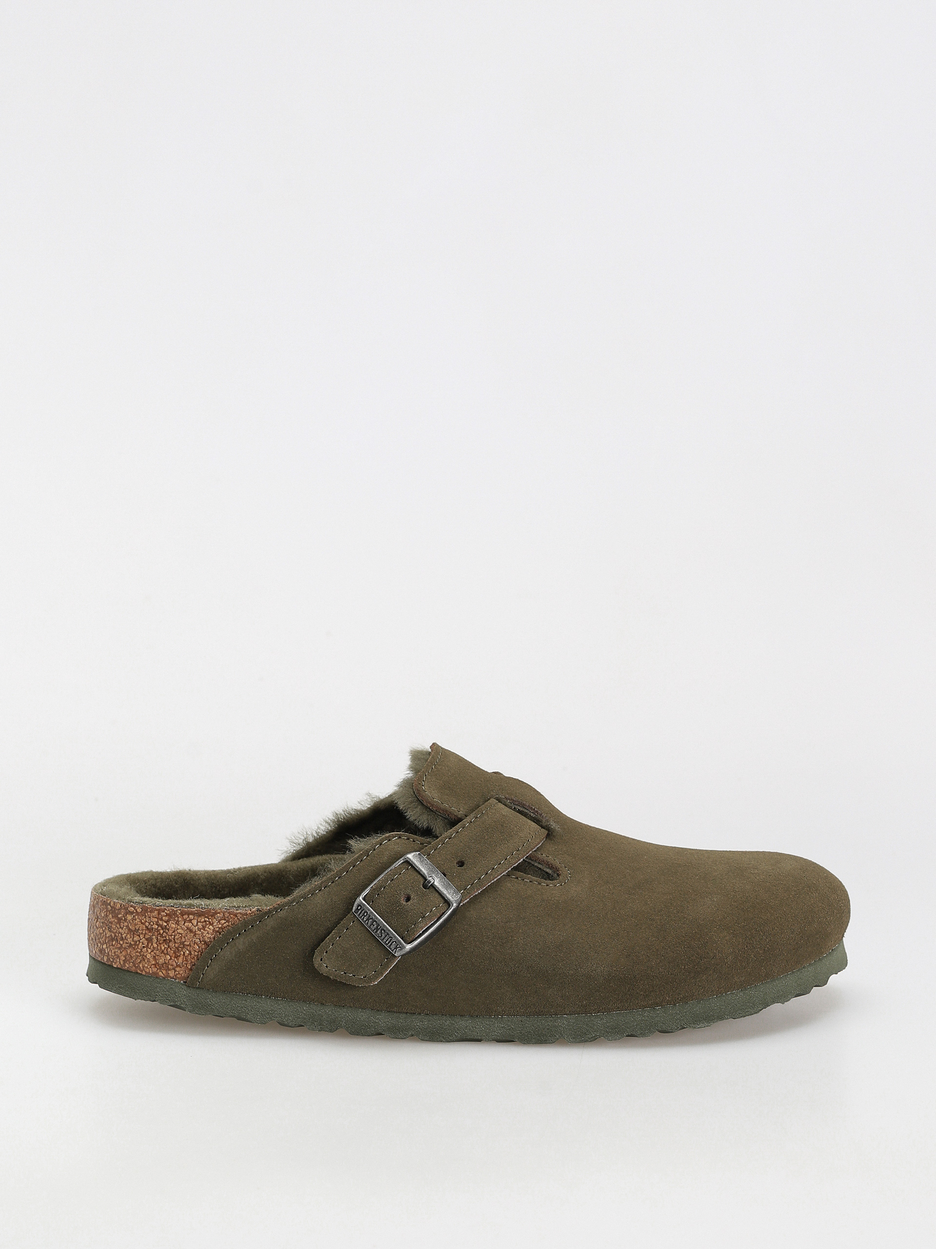 Шльопанці Birkenstock Boston Suede Leather Narrow Wmn (thyme)