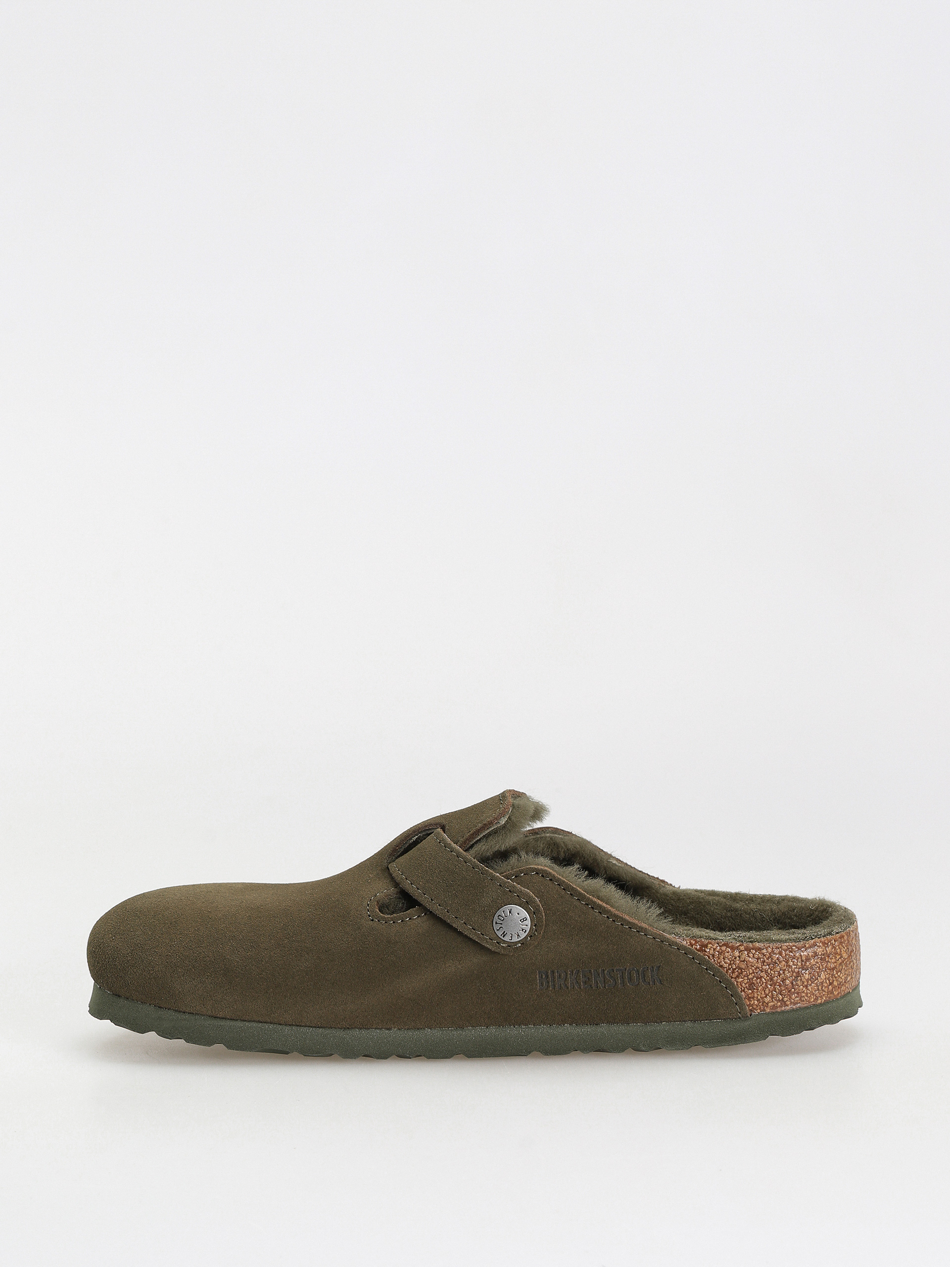 Шльопанці Birkenstock Boston Suede Leather Narrow Wmn (thyme)