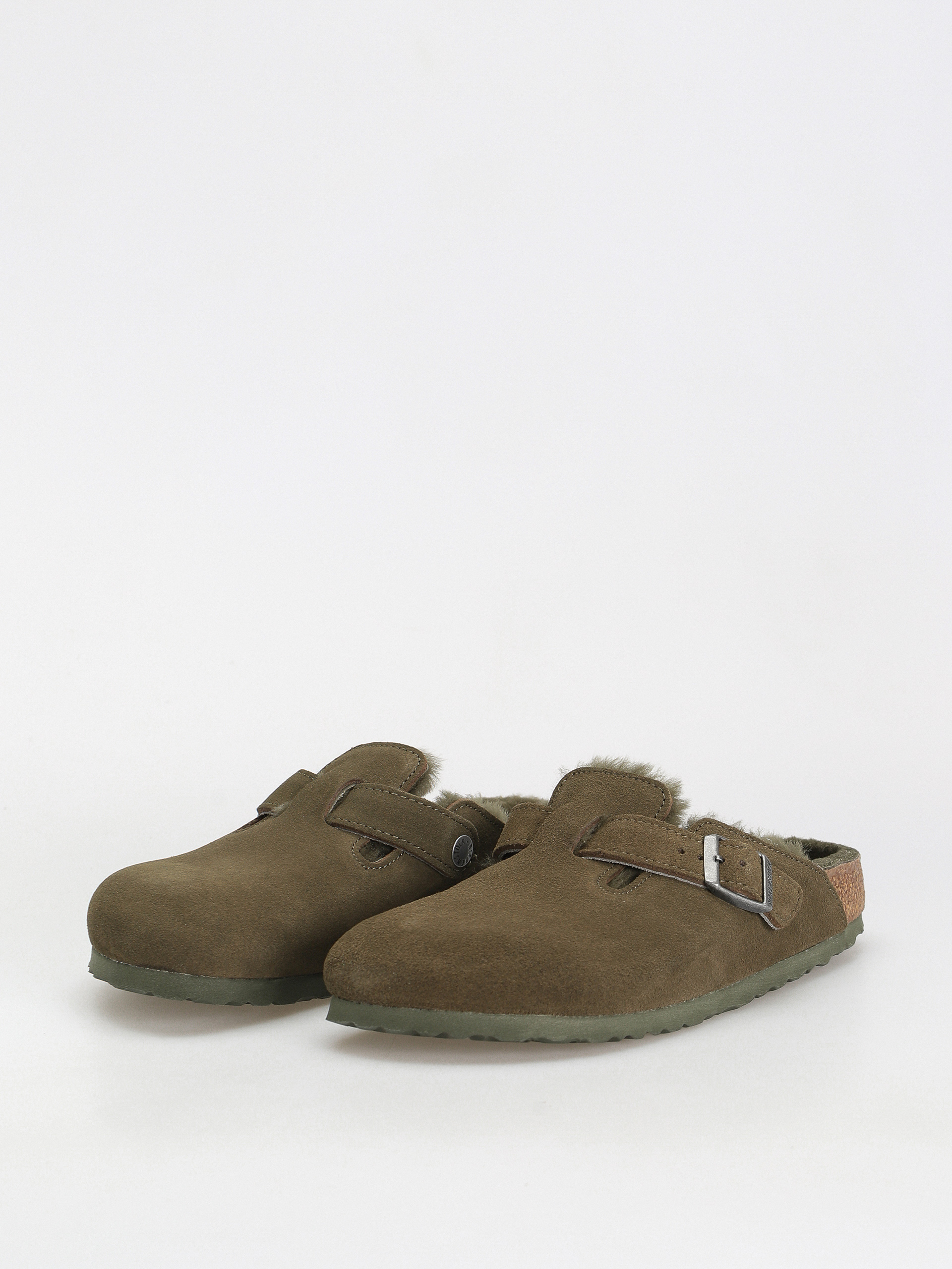 Шльопанці Birkenstock Boston Suede Leather Narrow Wmn (thyme)