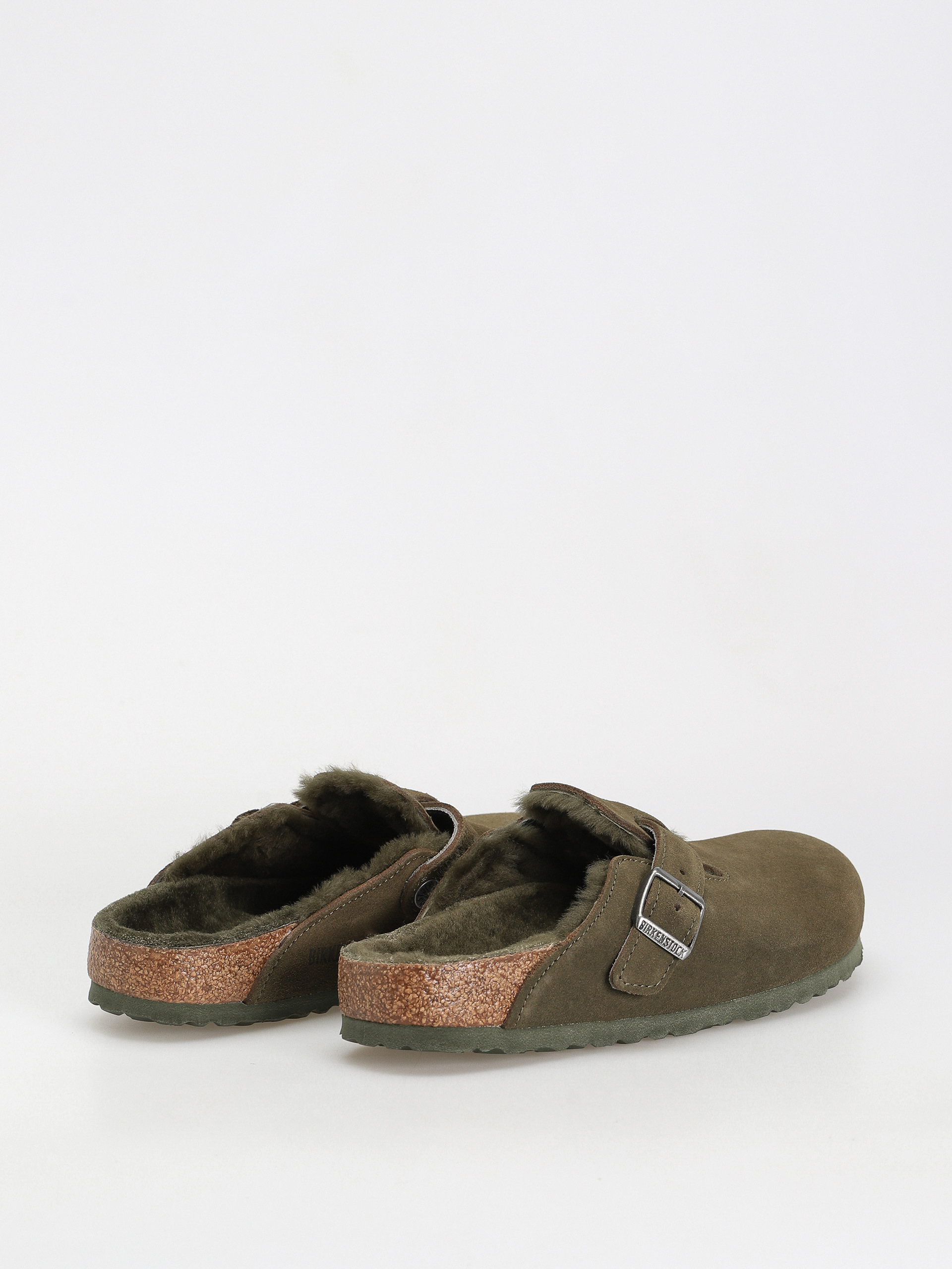 Шльопанці Birkenstock Boston Suede Leather Narrow Wmn (thyme)