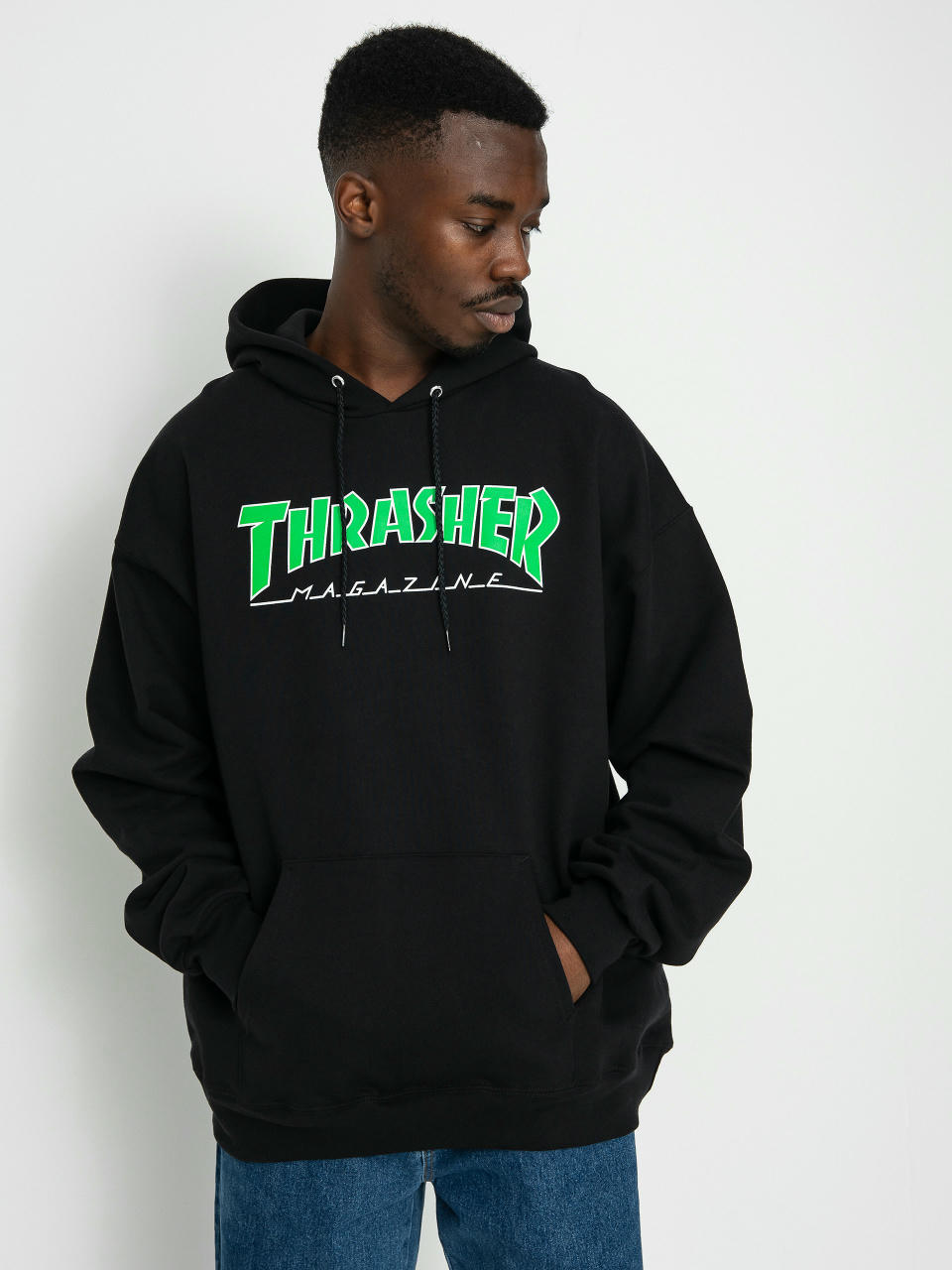 Худі Thrasher Outlined HD (black/green)