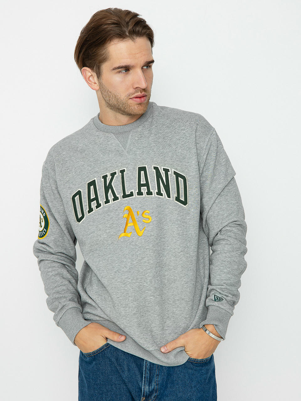 Світшот New Era MLB Oakland Atheltics (heather grey/dark green)