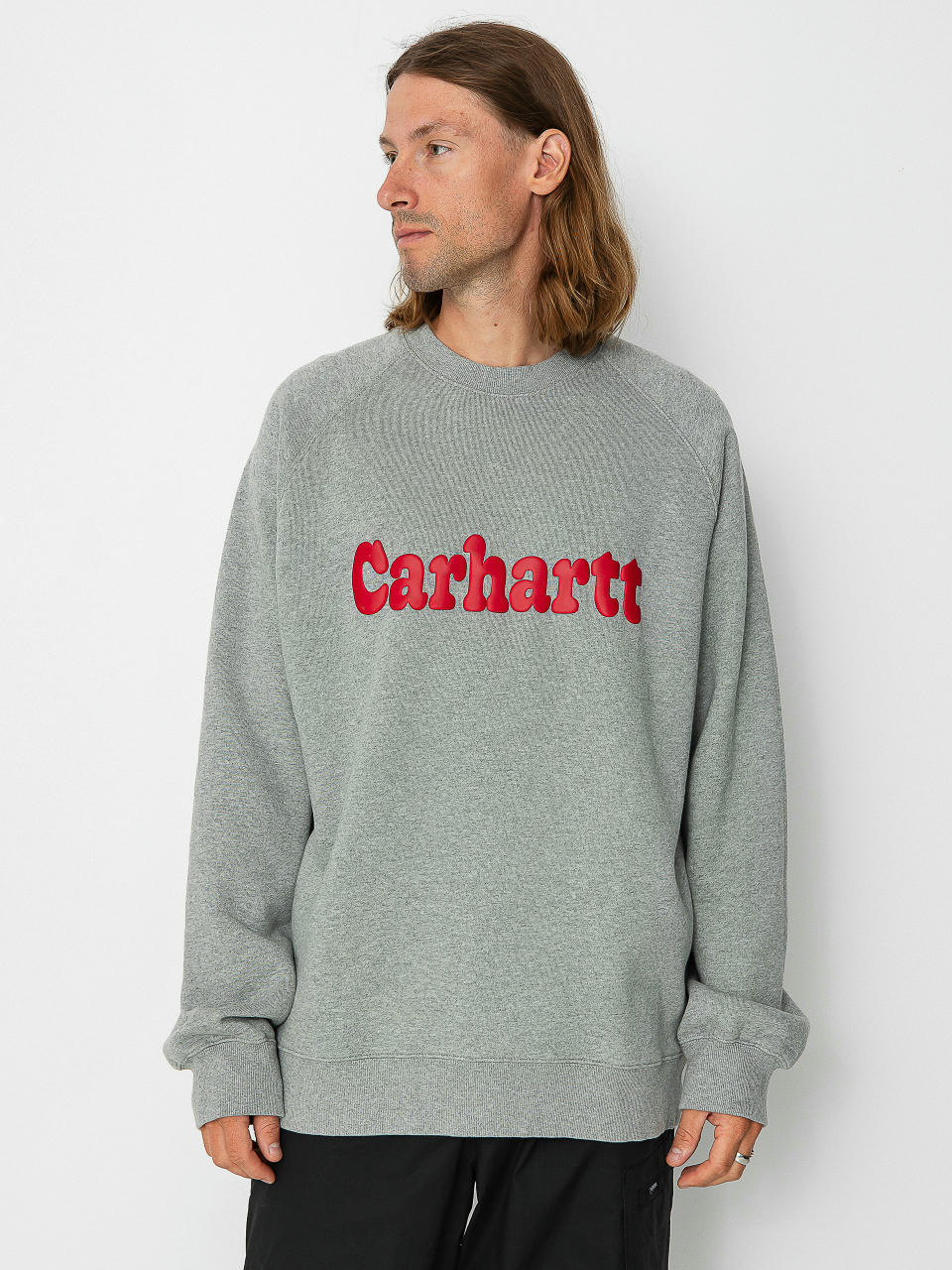 Світшот Carhartt WIP Bubbles (grey heather/cherry)