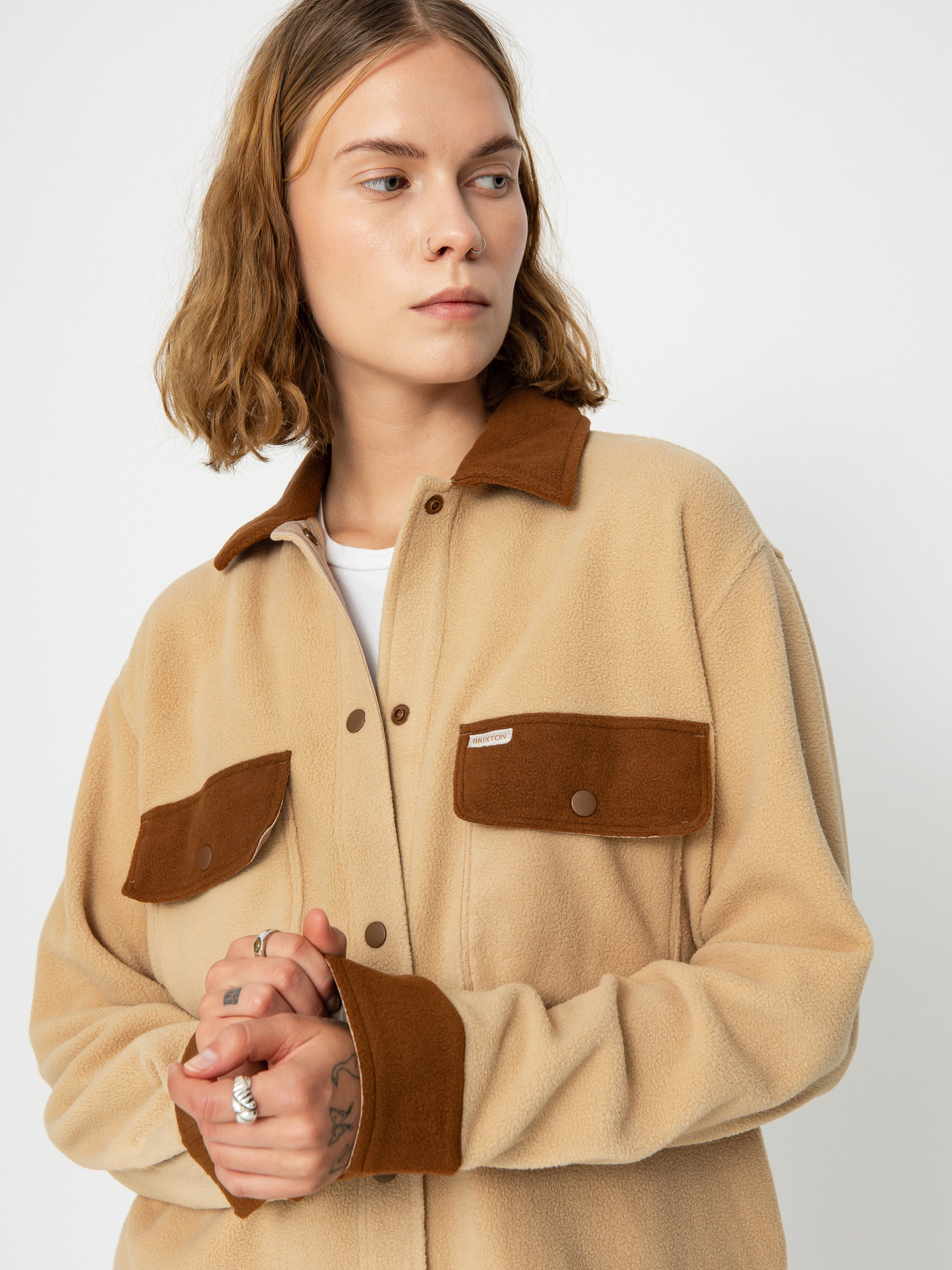 Сорочка Brixton Bowery Bf Arctic Stretch Fleec Wmn (sesame/bison)