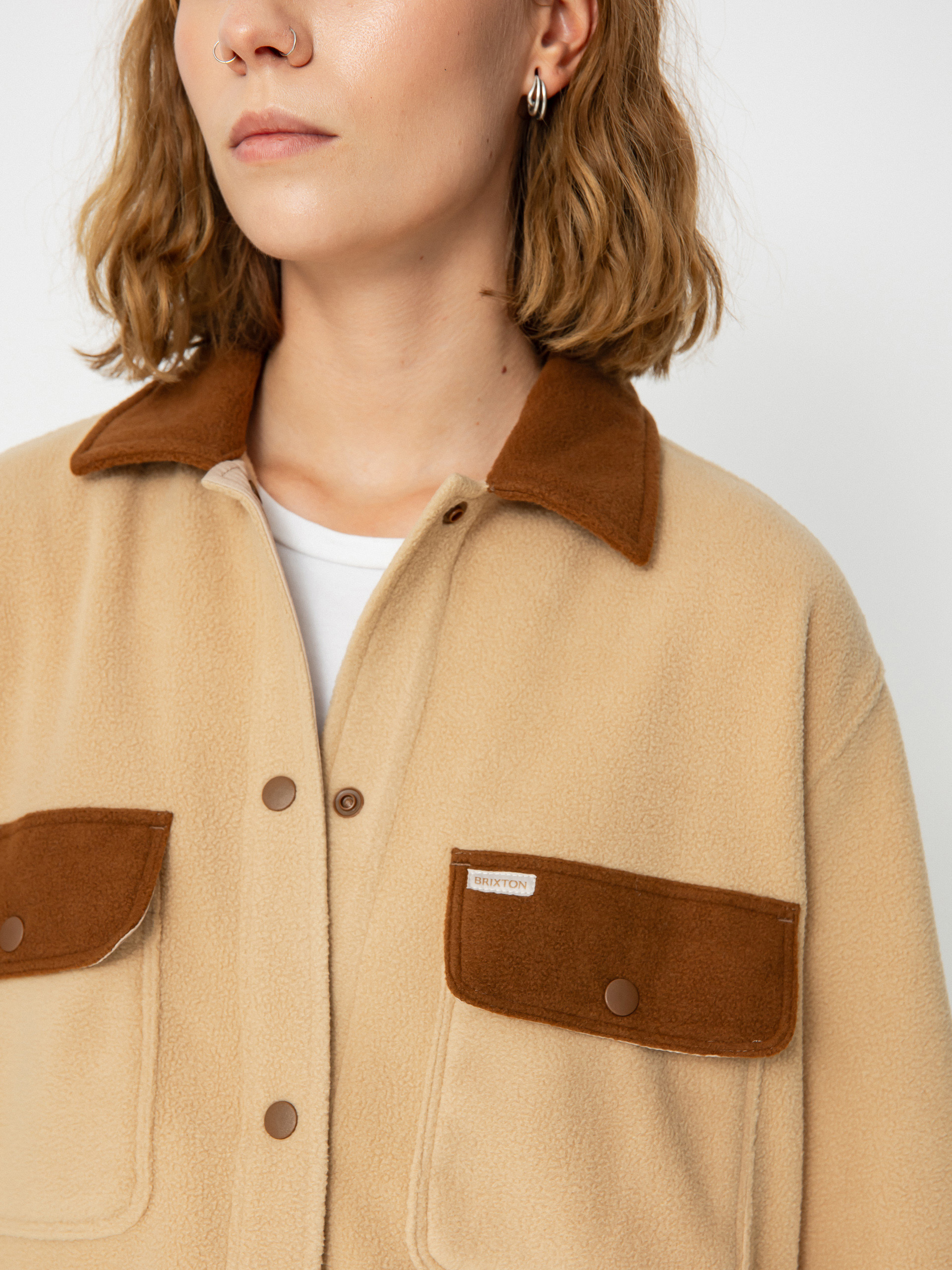 Сорочка Brixton Bowery Bf Arctic Stretch Fleec Wmn (sesame/bison)