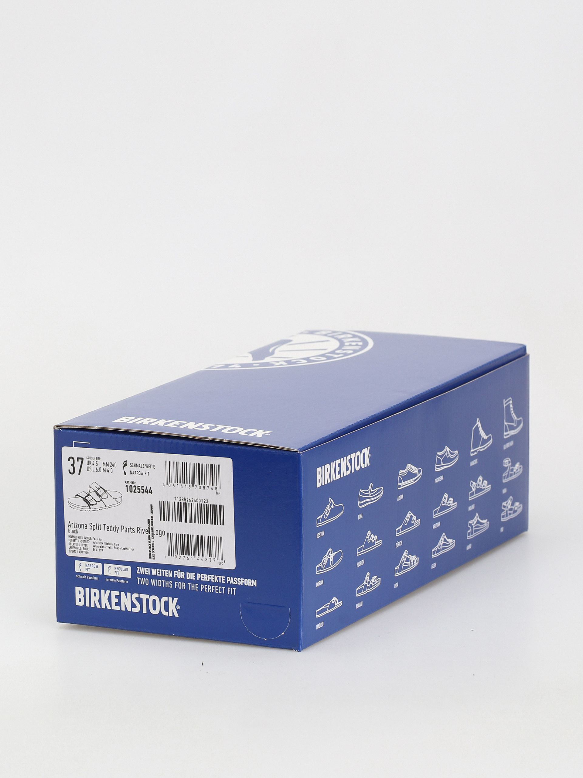 Шльопанці Birkenstock Arizona Split Teddy Parts Rivet Logo Suede Leather/Fur Narrow Wmn (black)