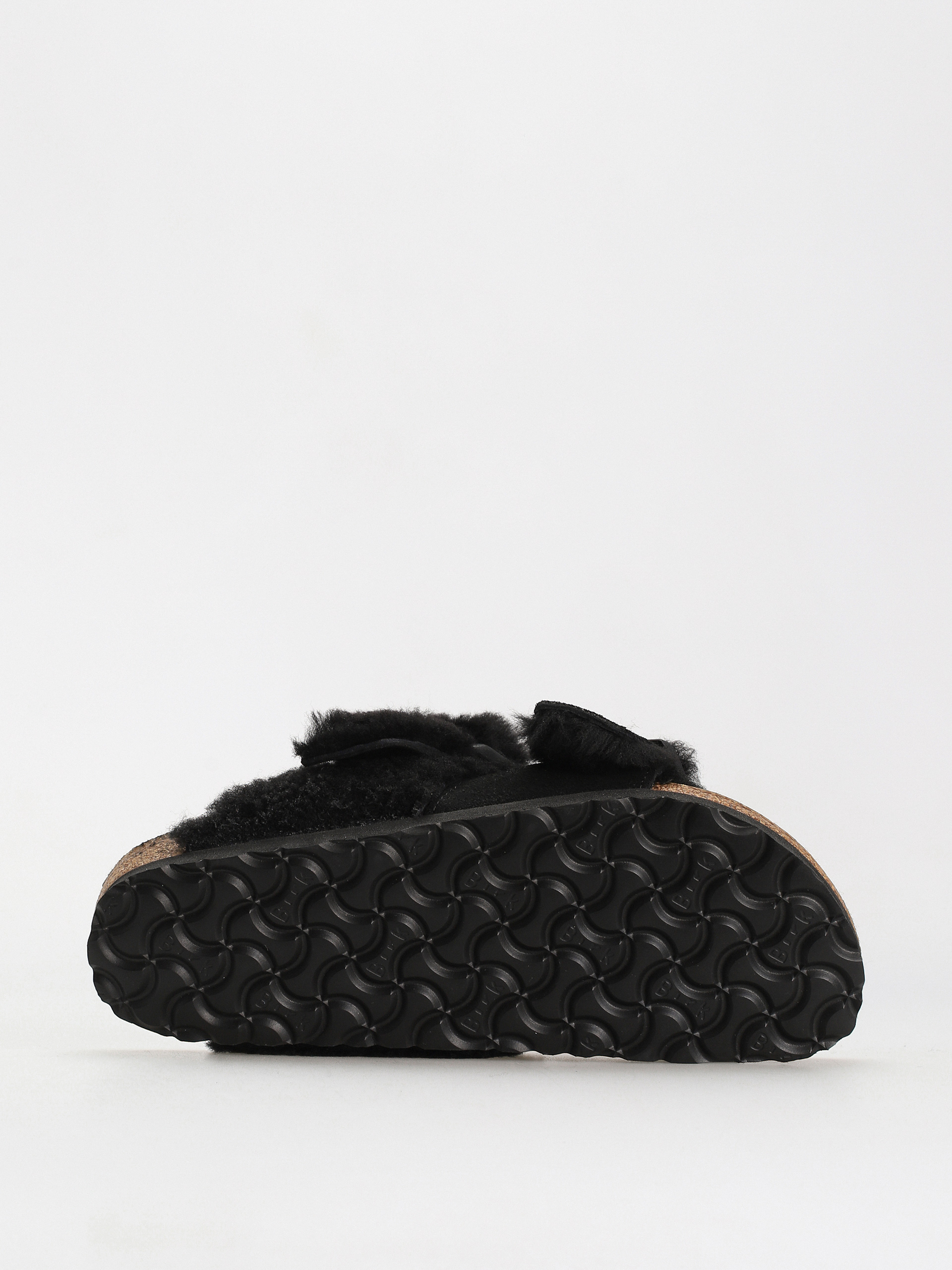 Шльопанці Birkenstock Arizona Split Teddy Parts Rivet Logo Suede Leather/Fur Narrow Wmn (black)