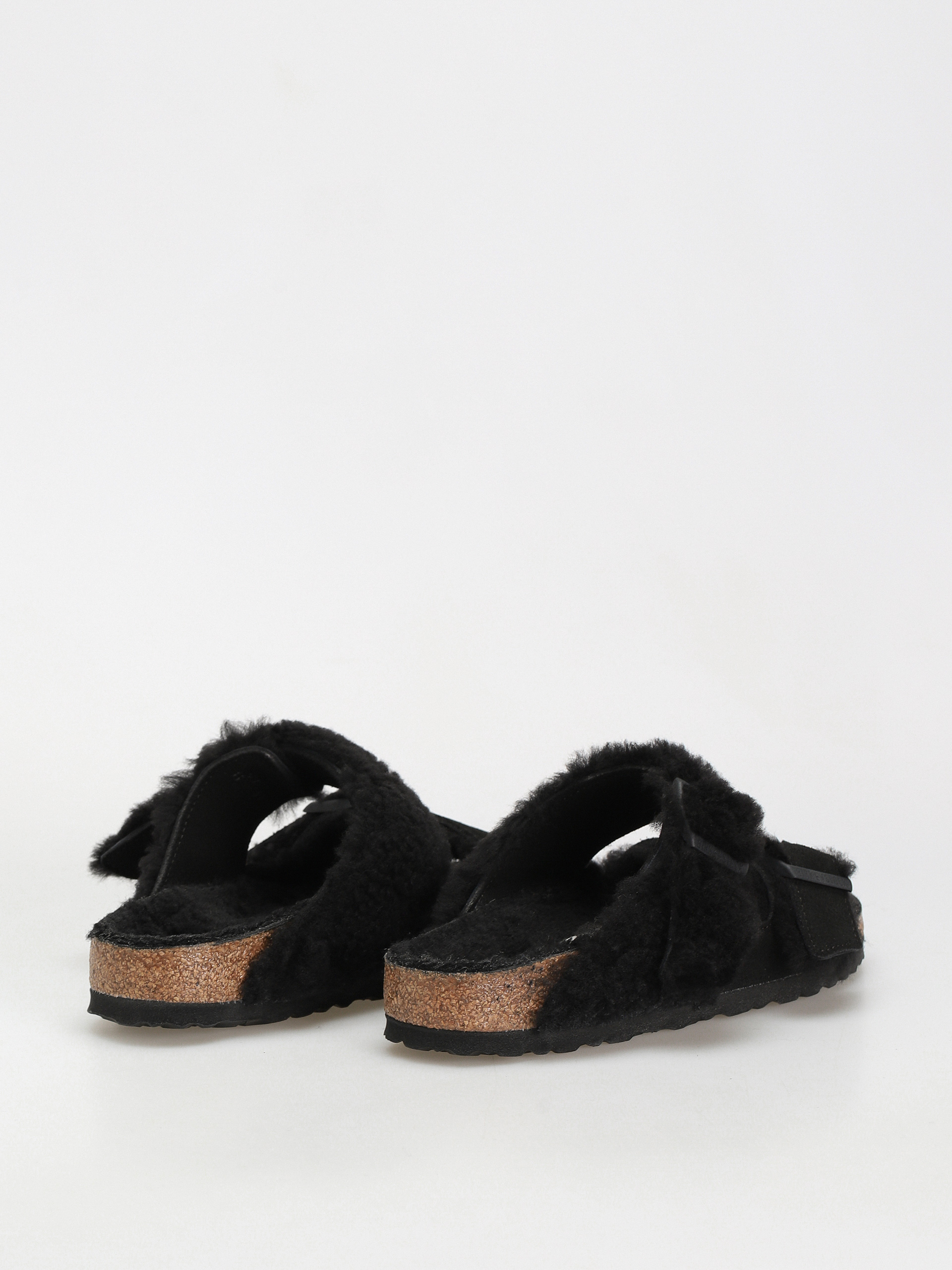 Шльопанці Birkenstock Arizona Split Teddy Parts Rivet Logo Suede Leather/Fur Narrow Wmn (black)