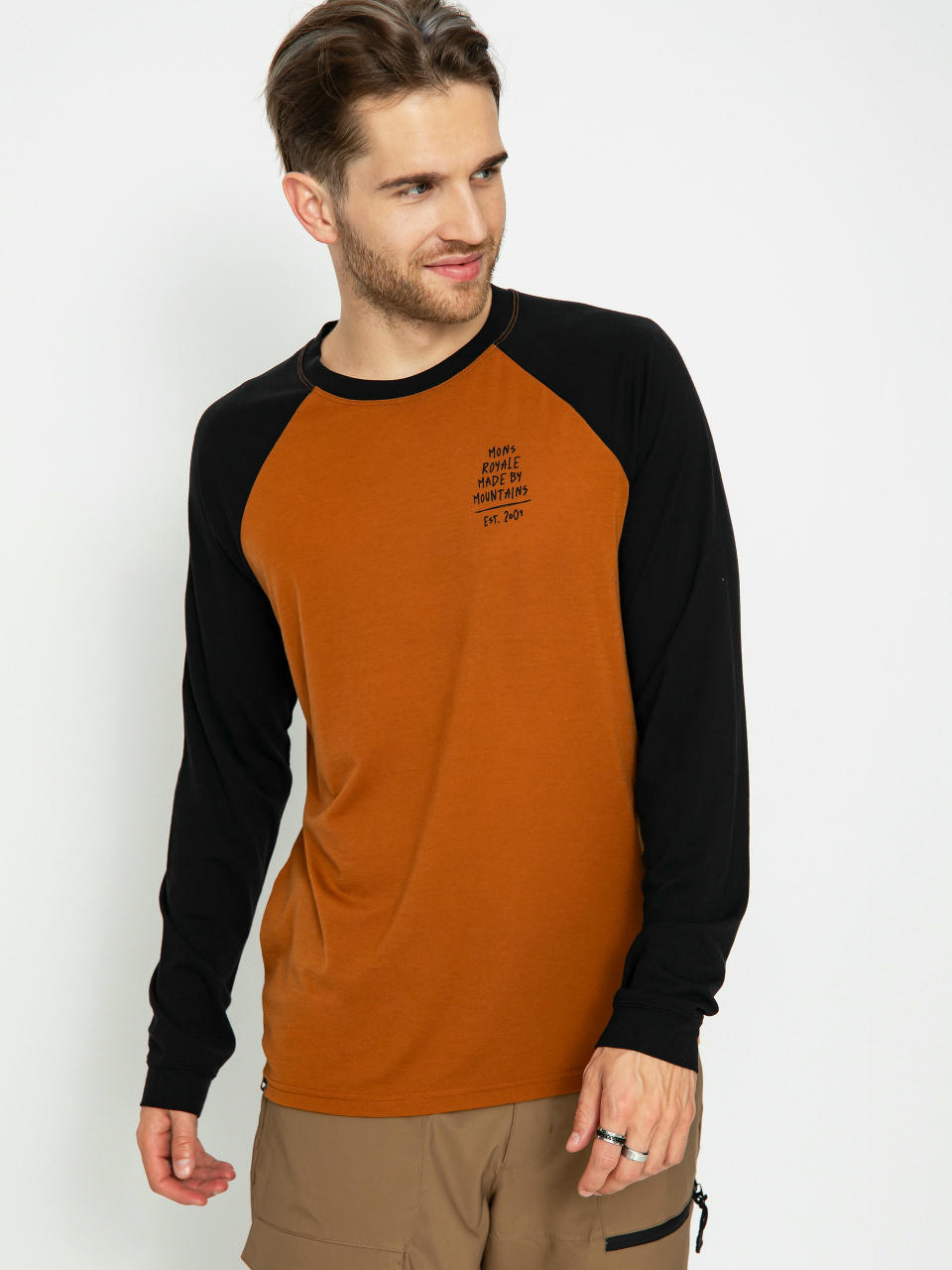 Термолонгслів Mons Royale Icon Merino Raglan (black/copper)