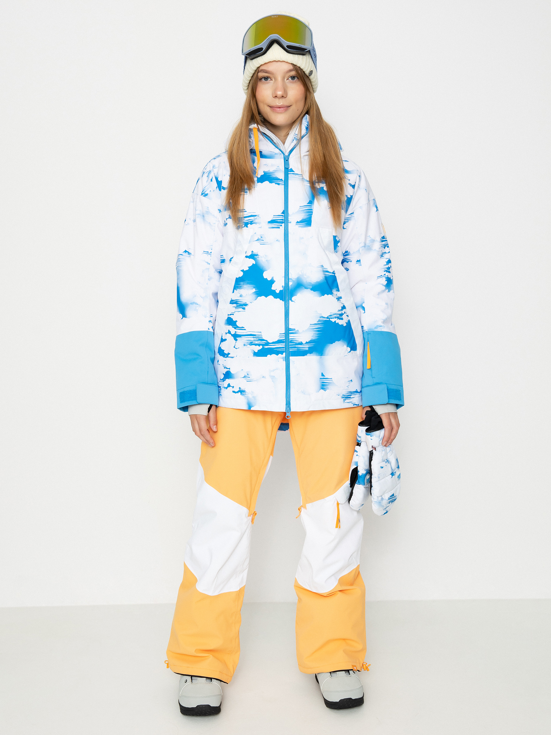 Жіноча Сноубордична куртка Roxy Chloe Kim (azure blue clouds)