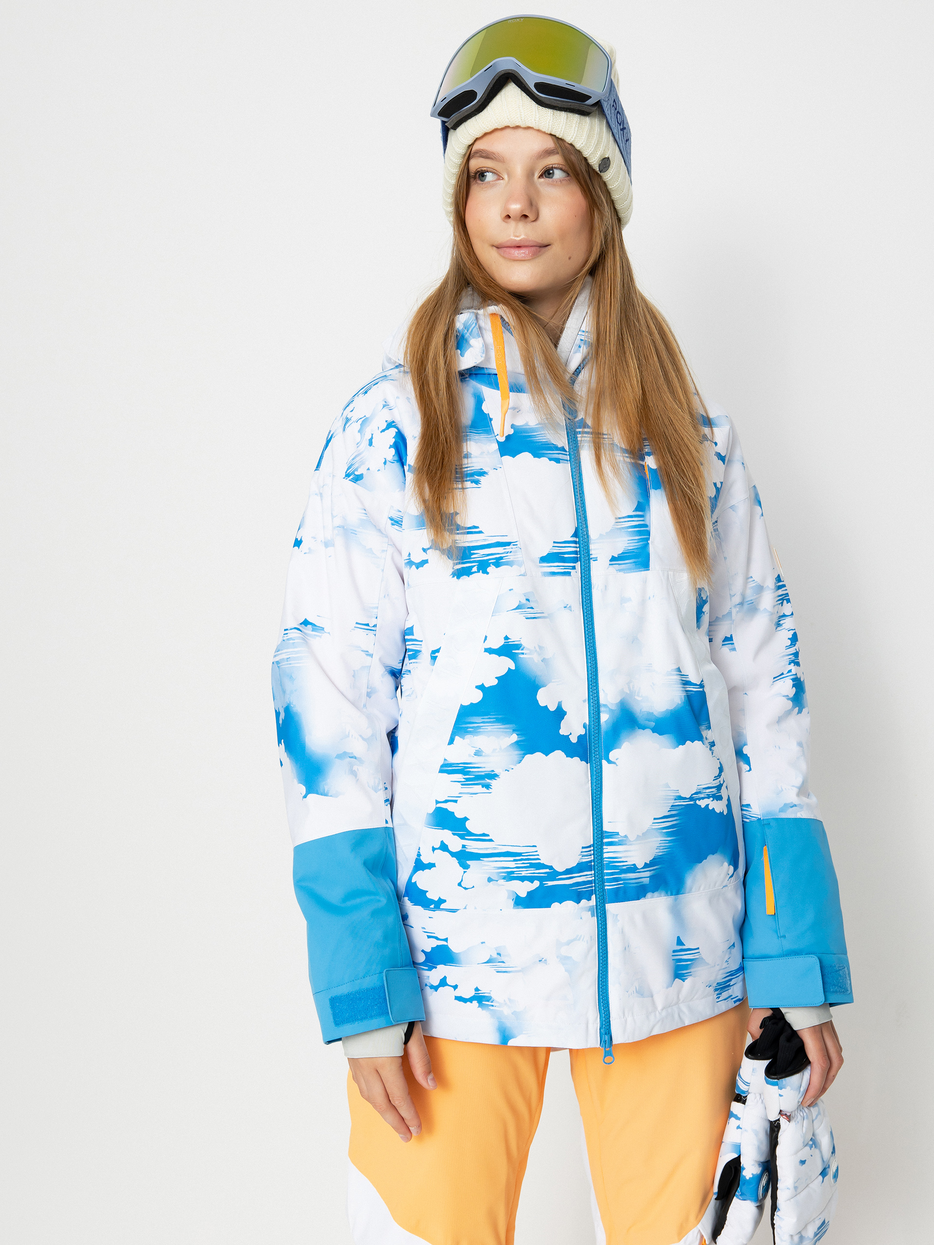Жіноча Сноубордична куртка Roxy Chloe Kim (azure blue clouds)