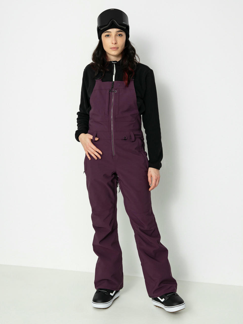 Жіночі Сноубордичні штани Volcom Swift Bib Overall (blackberry)