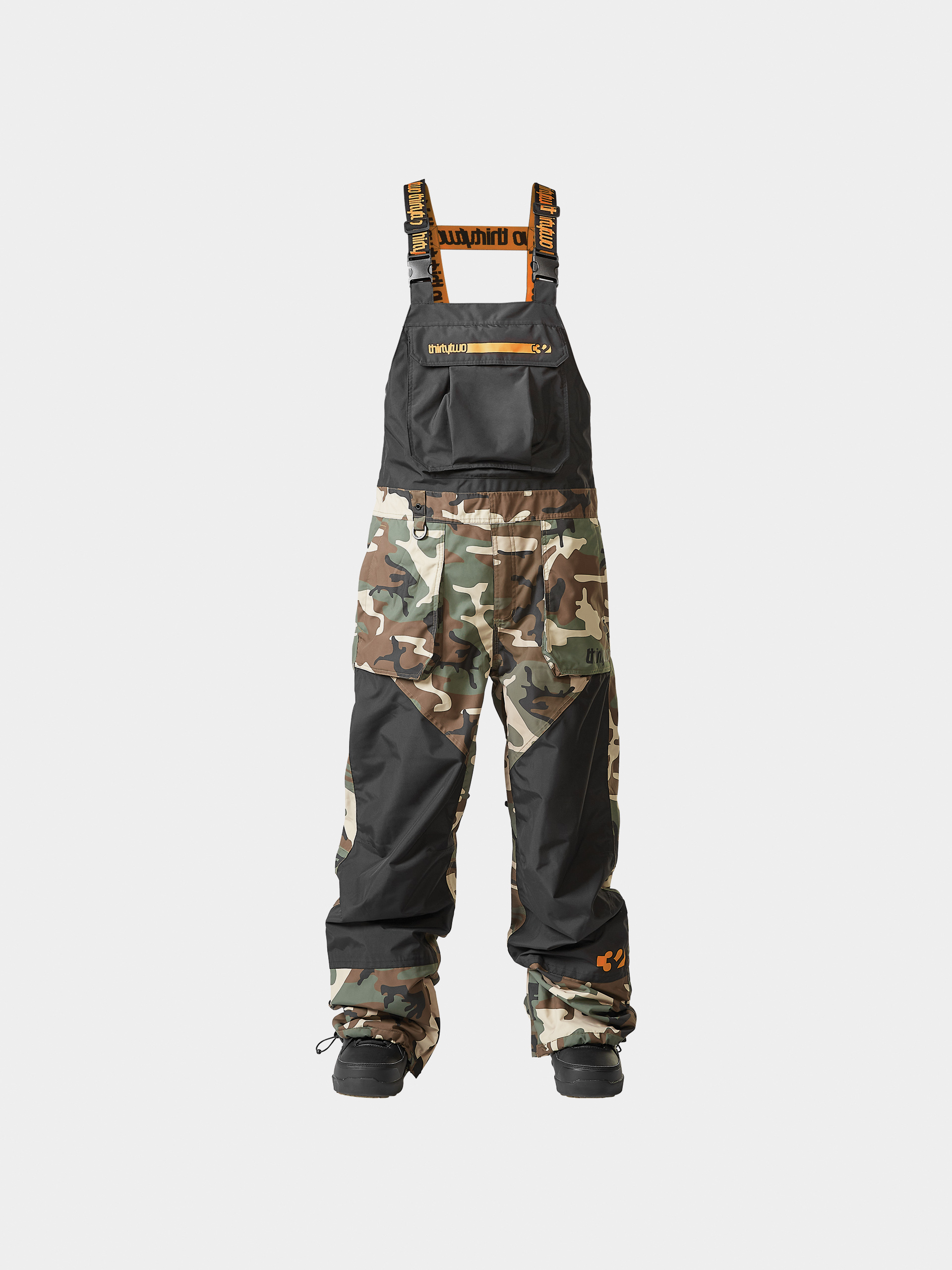 Чоловічі Сноубордичні штани ThirtyTwo Basement Bib (black/camo)