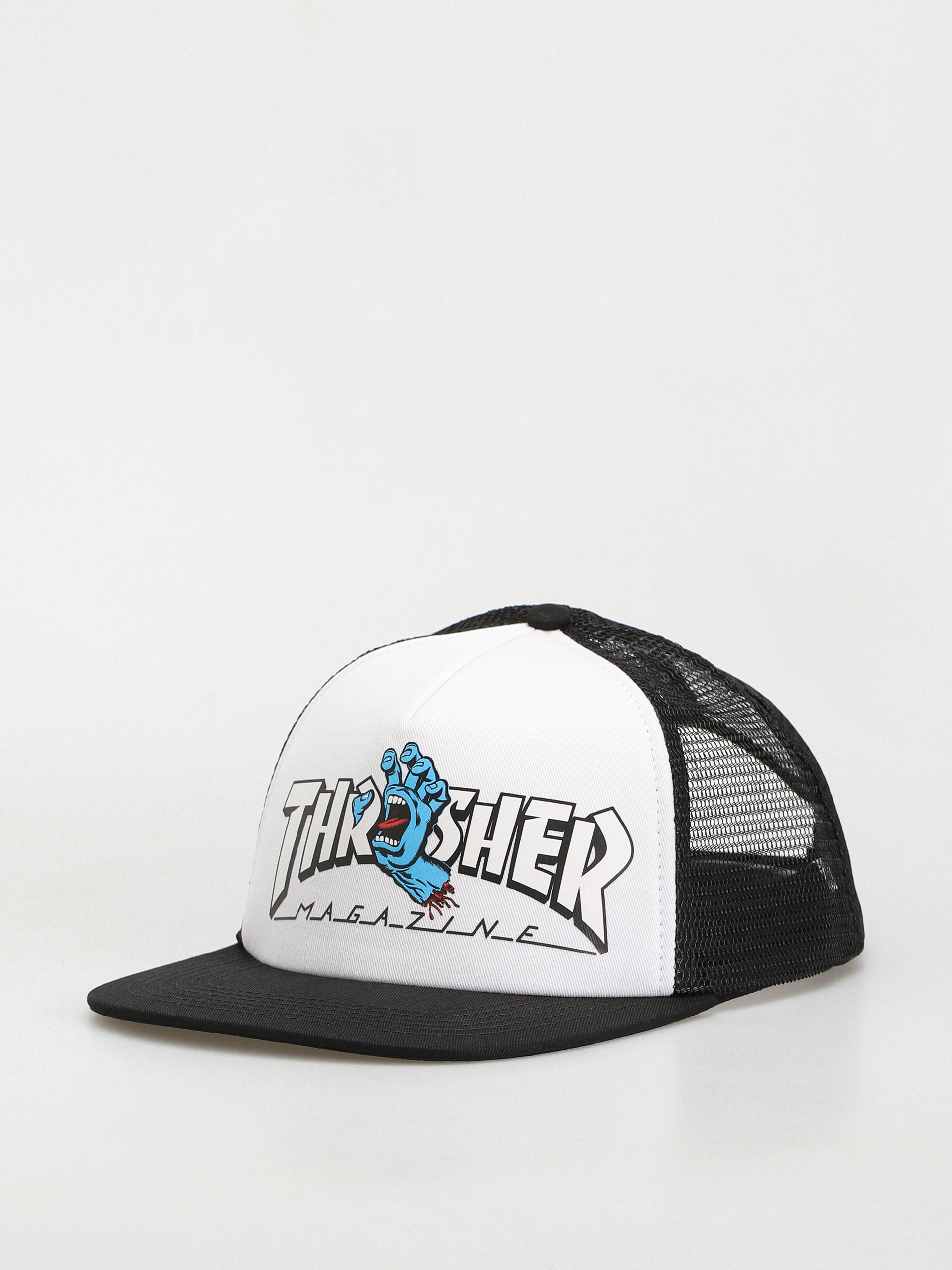 Кепка Santa Cruz X Thrasher Screaming Logo Mesh Trucker (white/black)