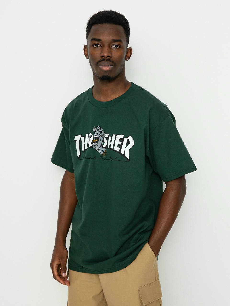 Футболка Santa Cruz X Thrasher Screaming Logo (forest green)