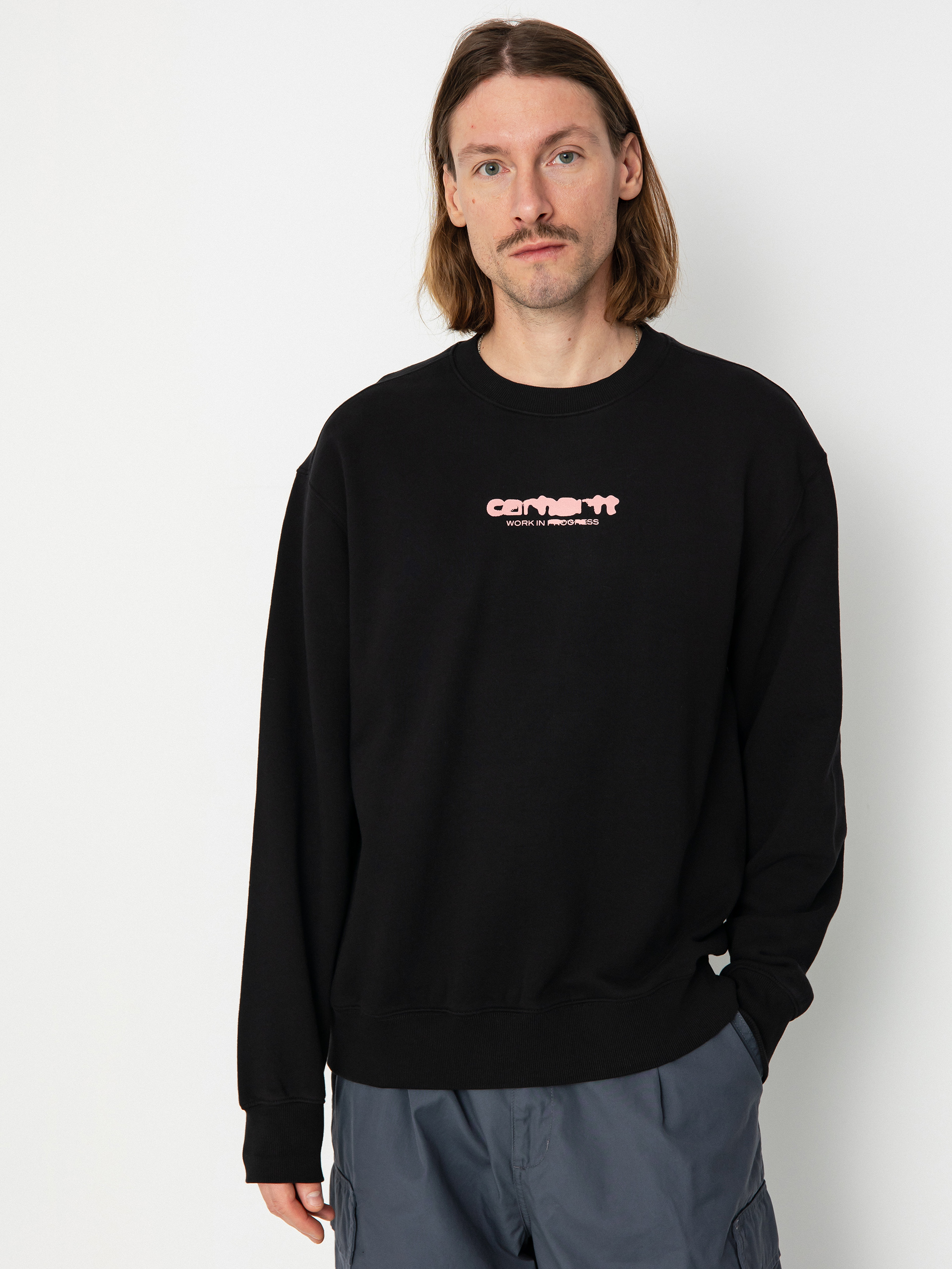 Світшот Carhartt WIP Ink Bleed (black/pink)