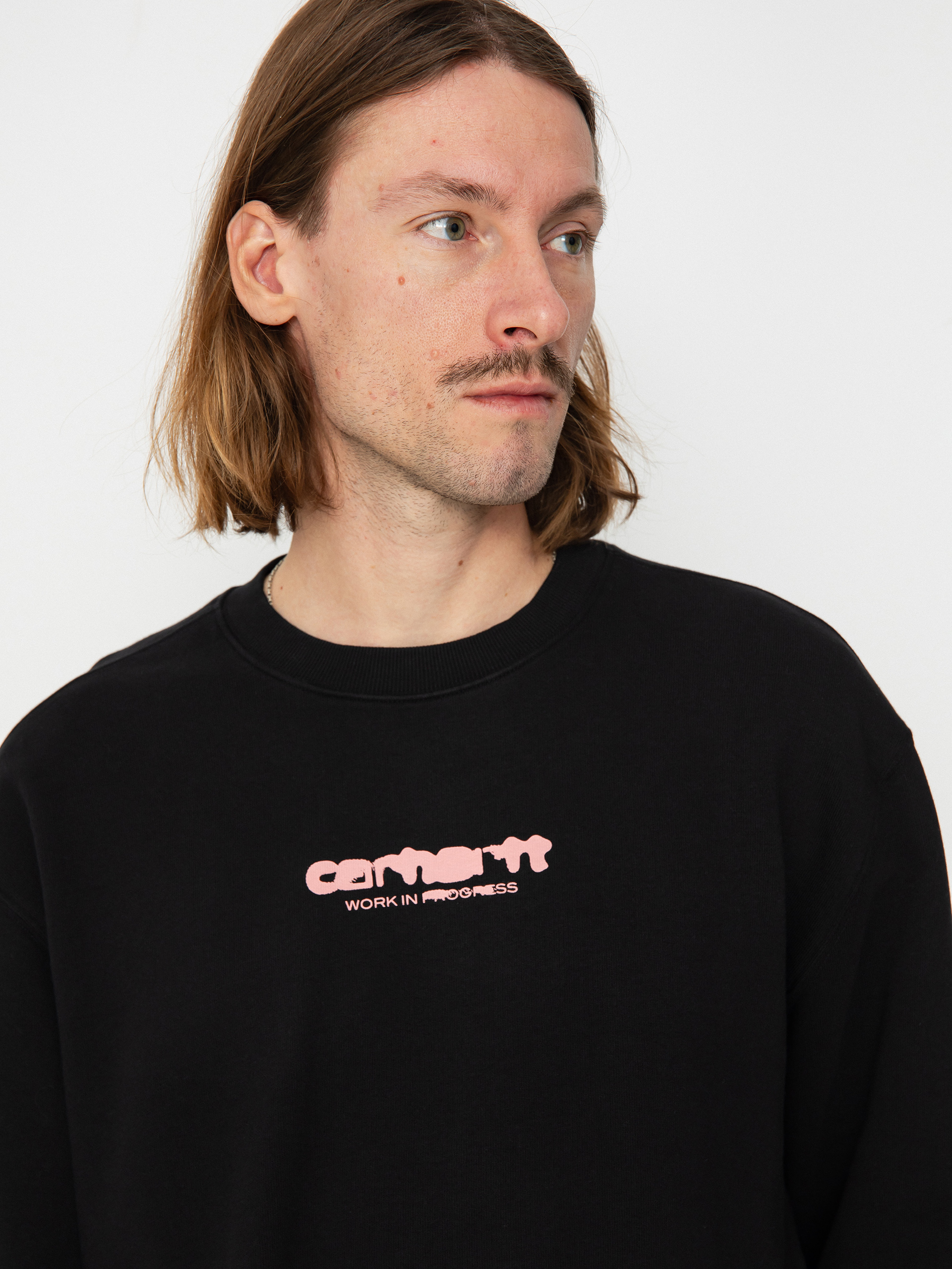 Світшот Carhartt WIP Ink Bleed (black/pink)