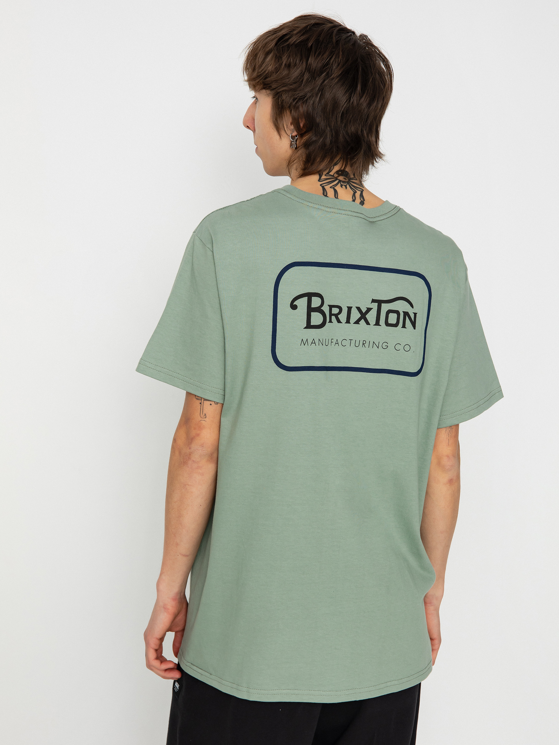 Футболка Brixton Grade Stt (chinois green/washed navy/wash)